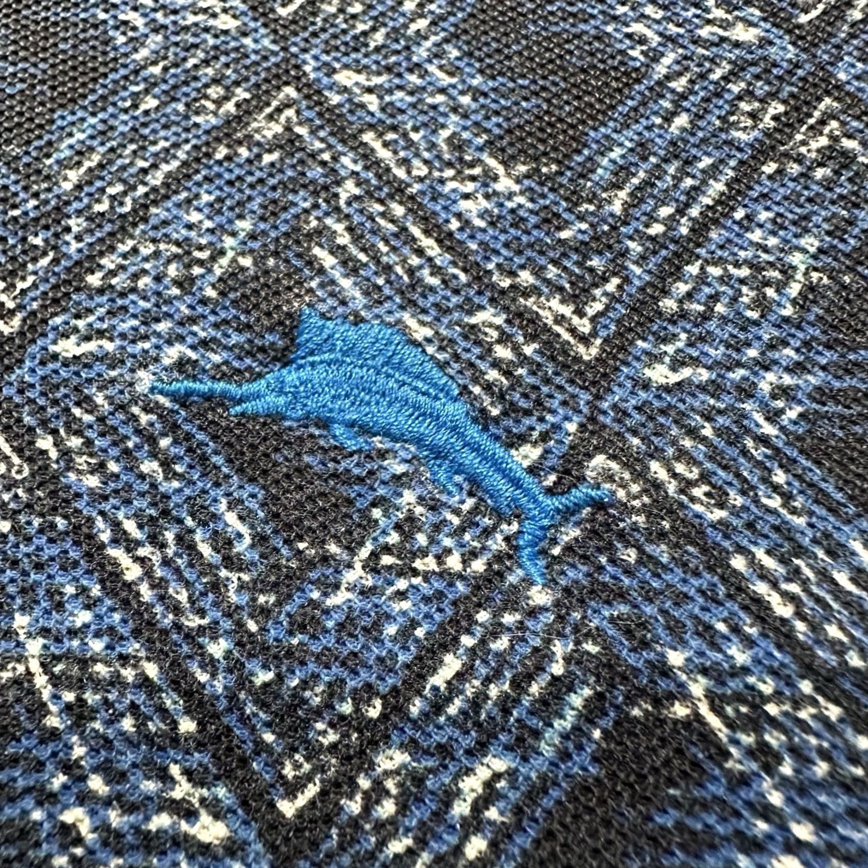 Tommy Bahama Tommy Bahama Island Zone Polo Shirt Mens XL Blue Geometric Print Beach 37.5 Tech Size US XL / EU 56 / 4 - 4 Thumbnail
