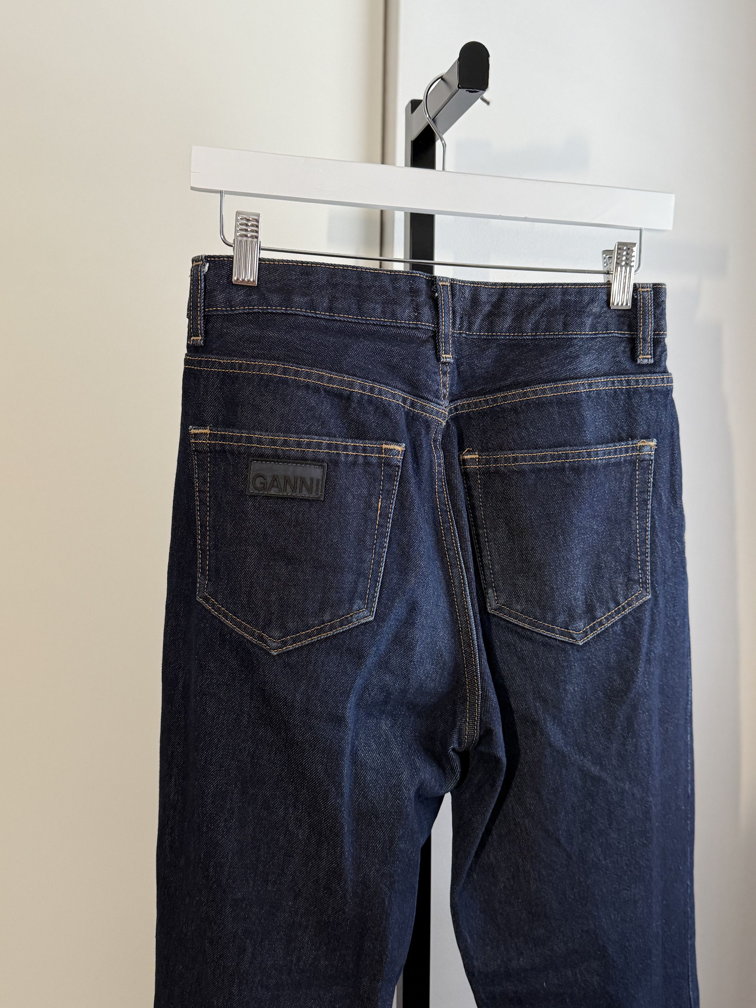 Ganni GANNI Stary Barrel Jeans in Dark Blue Size 28" / US 6 / IT 42 - 5 Thumbnail