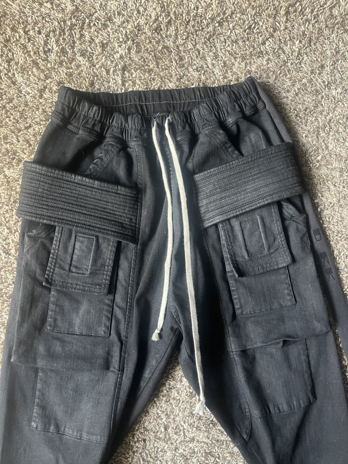 Rick Owens Drkshdw Rick Owen’s cargo Denim drawstrings Size US 32 / EU 48 - 2 Thumbnail