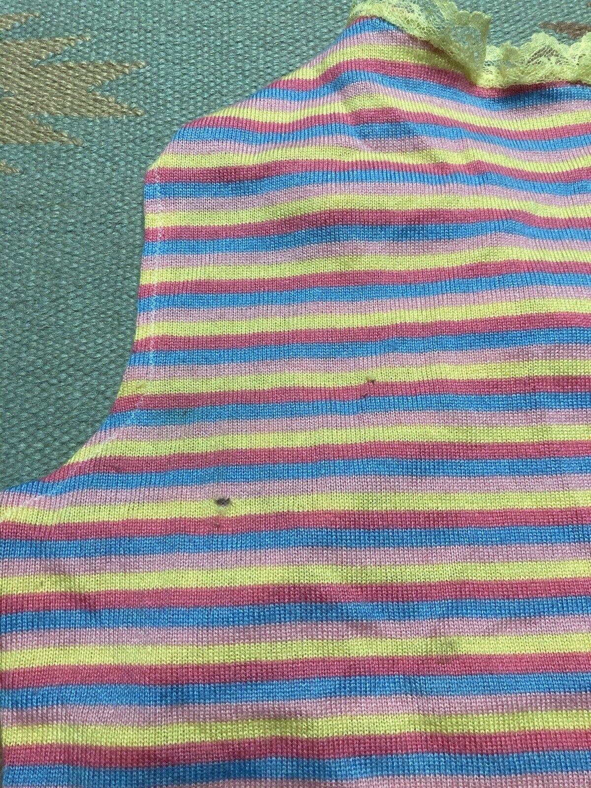 Vintage striped tank top women’s vest lace wool sleeveless cute XL Size XL / US 12-14 / IT 48-50 - 6 Thumbnail