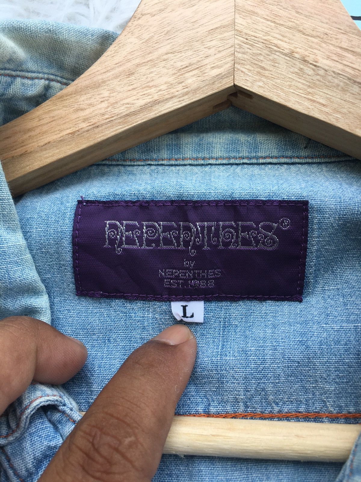 Nepenthes Rare Vintage Nepenthes Jeans Shirt Size US L / EU 52-54 / 3 - 9 Thumbnail