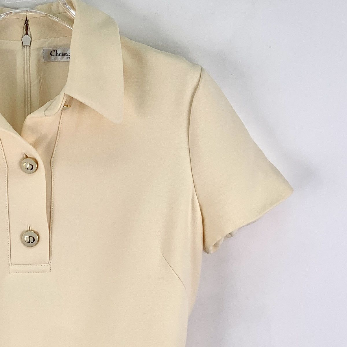Dior Dior Beige Lapel Single-breasted Short Sleeve Dress K26WX Size S / US 4 / IT 40 - 3 Thumbnail