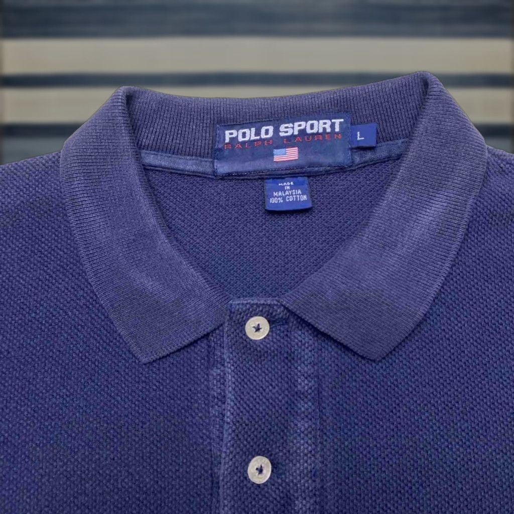 90s Ralph Lauren “BEACH CAMP” Navy L Terry Camp Shirt