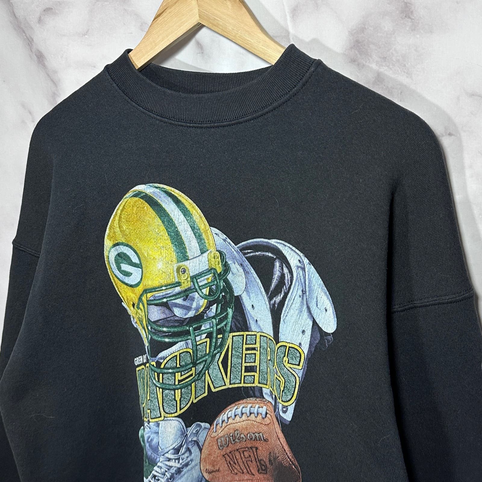 NFL Packers Graphic Black Crewneck Size US XL / EU 56 / 4 - 2 Thumbnail