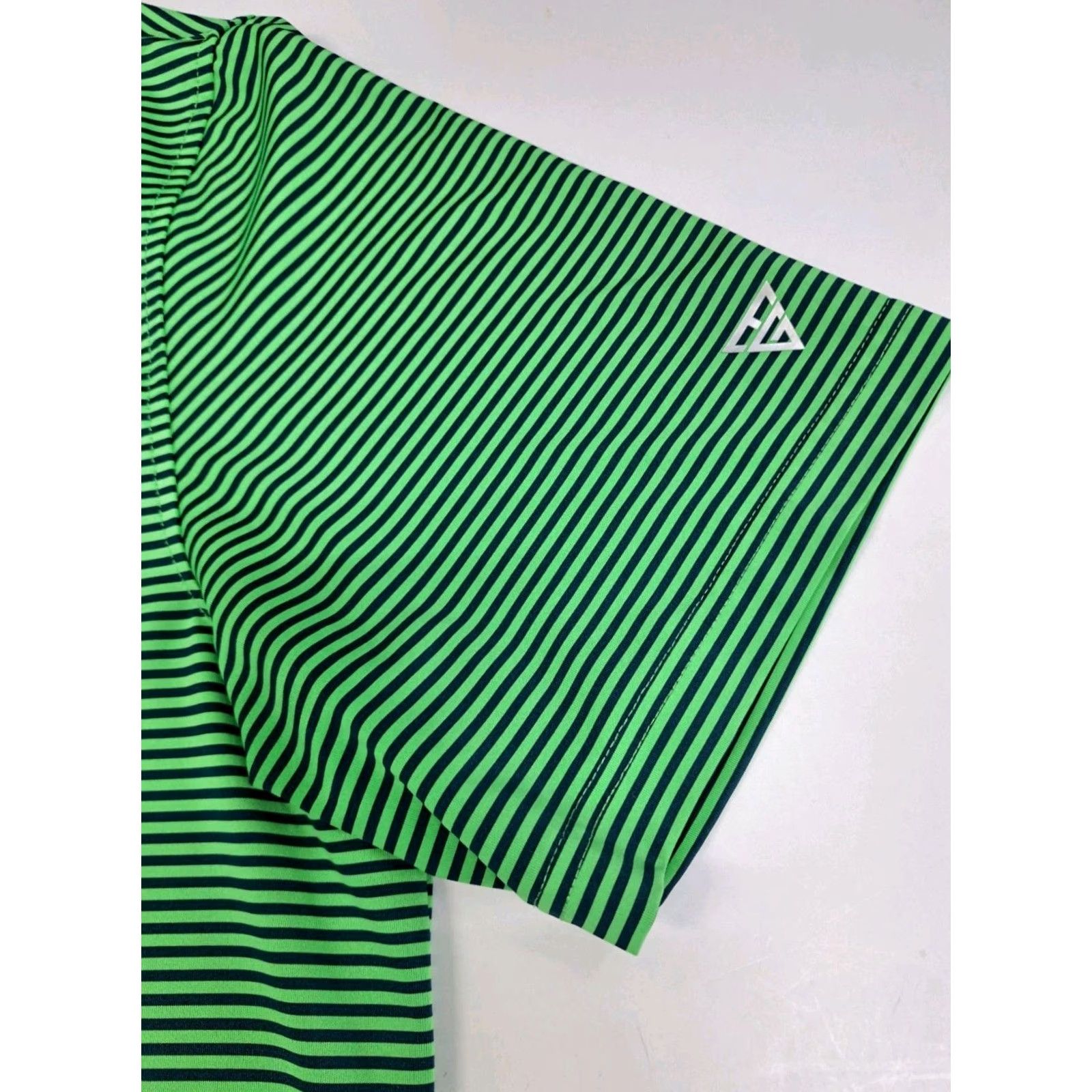 Vintage Maelreg Mens Performance Short Sleeve Polo Shirt Green/Blue Striped XL Polo Shirt Mens Regular Slim? Size US XL / EU 56 / 4 - 6 Thumbnail