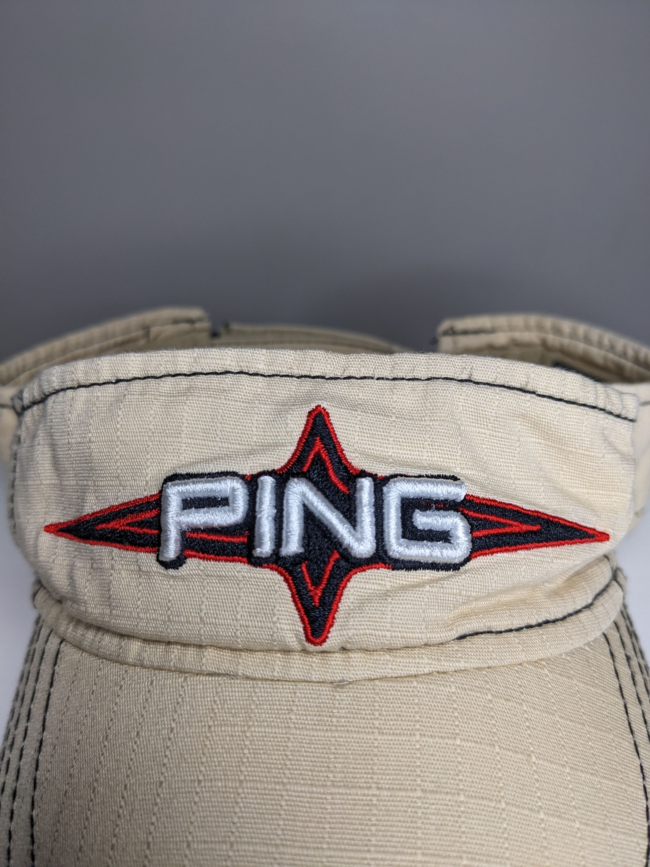 PING VINTAGE Ping Golf Visor Canvas Embroidered Beige 1990s/Y2K Size ONE SIZE - 2 Thumbnail