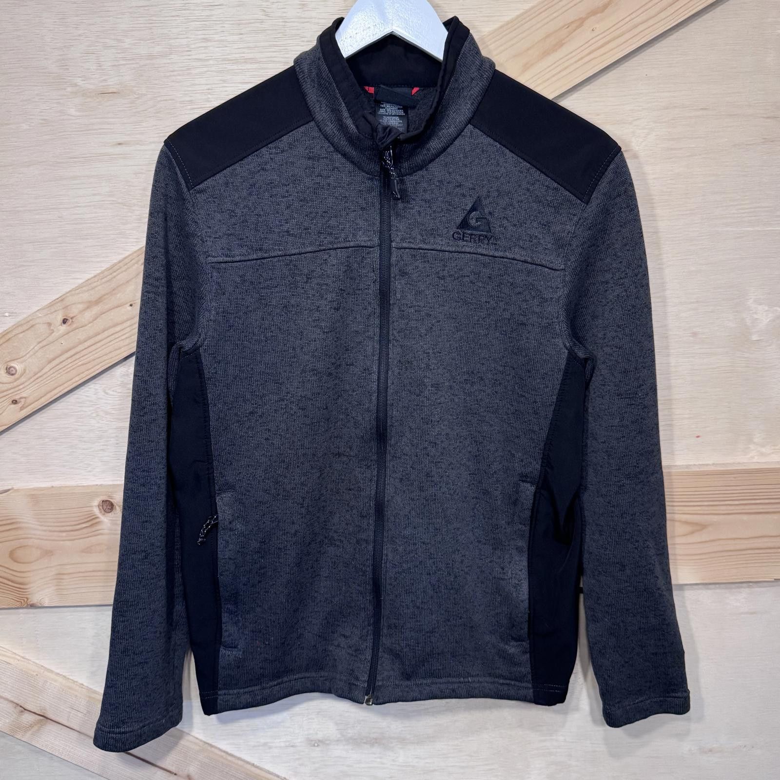 Designer Gerry Jacket Mens Medium Gray Black Fleece Softshell Coat Size US M / EU 48-50 / 2 - 1 Thumbnail