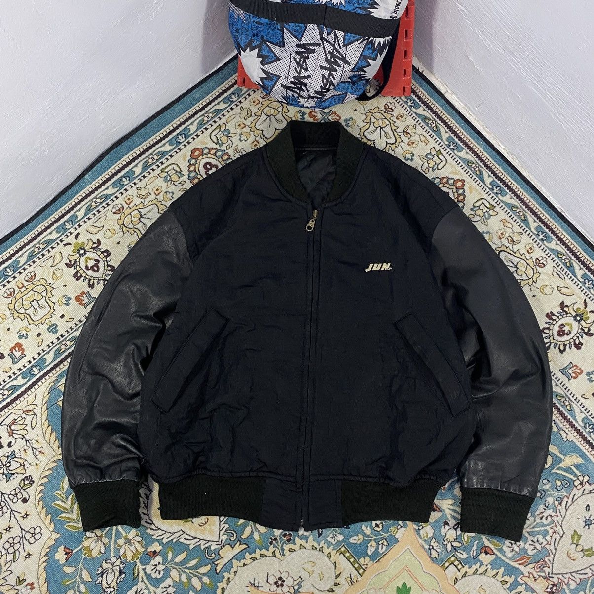 JUN MEN × Japanese Brand × Jun Takahashi 1990s-Jun Men Bombers Varsity Leather Sleeve Jacket Size US M / EU 48-50 / 2 - 2 Thumbnail
