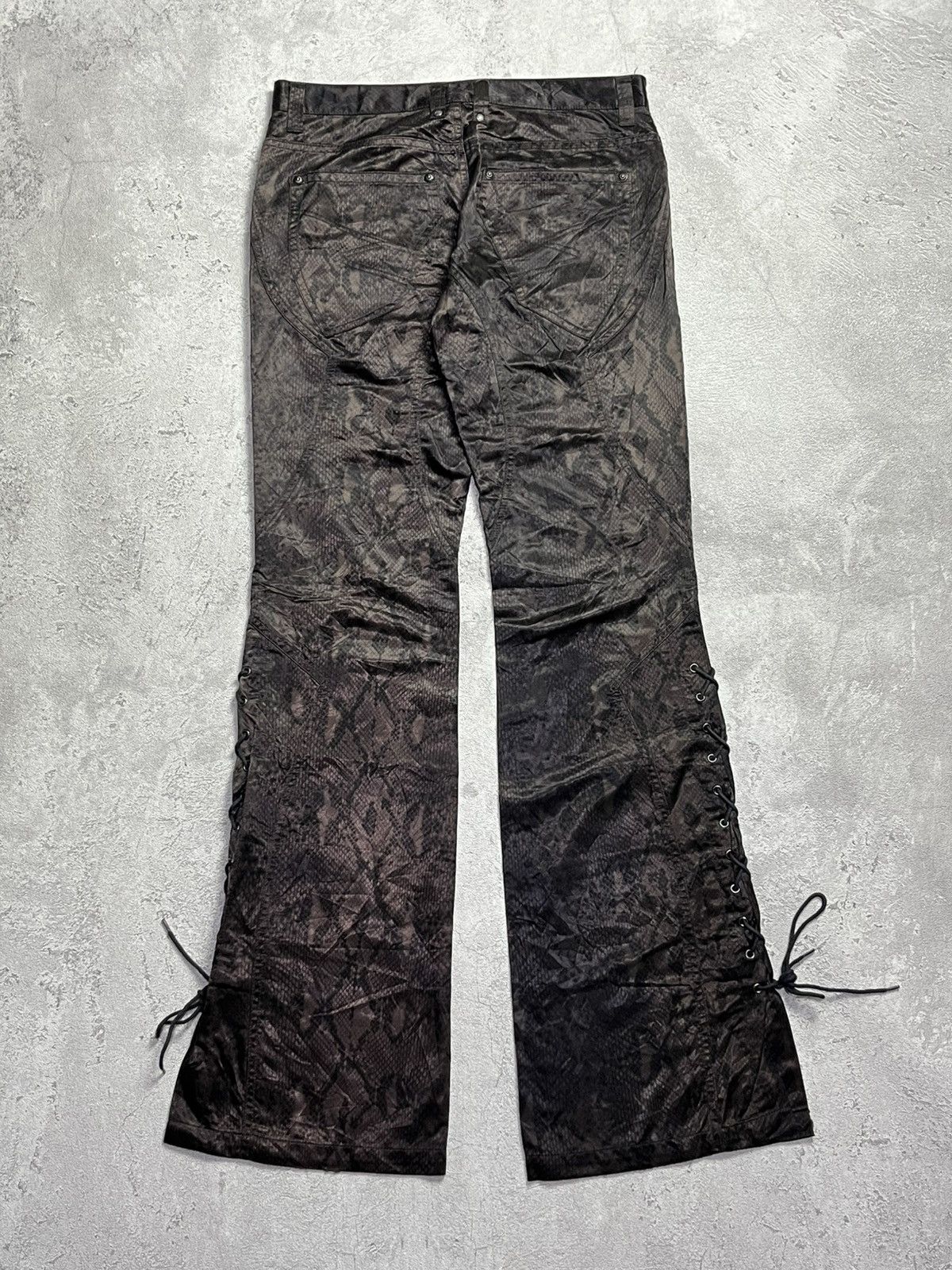 Japanese Brand Semanticdesign Snake skin python Flare Laces Pant Size US 30 / EU 46 - 6 Thumbnail