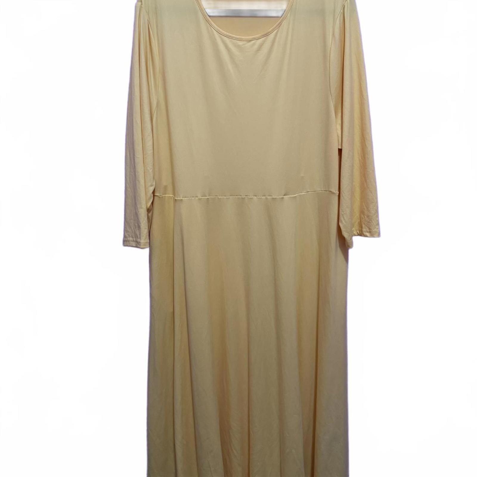 Designer Stylish Long Sleeve Yellow Dress with Belt Size M / US 6-8 / IT 42-44 - 3 Thumbnail