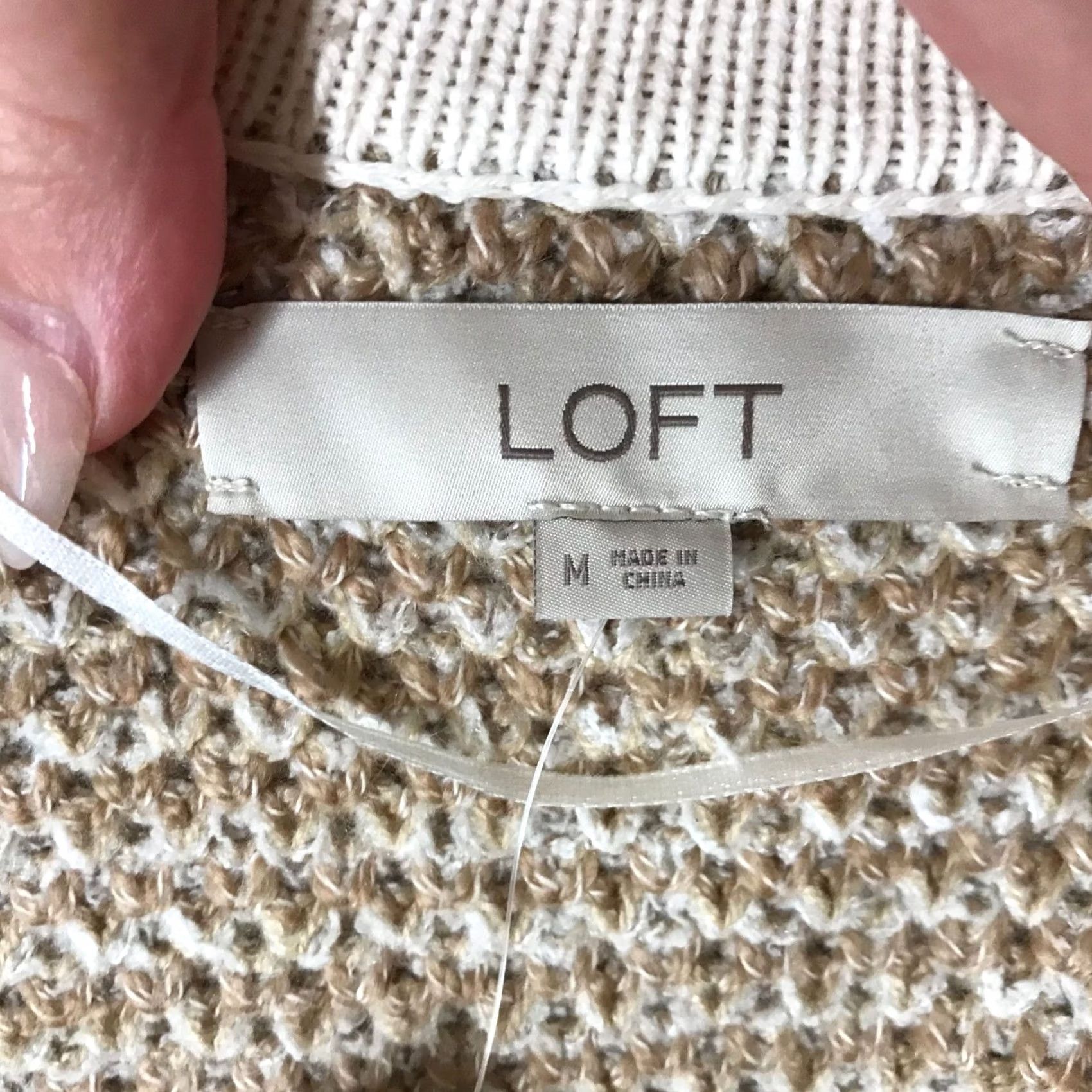 Loft LOFT - WOMEN'S MEDIUM - TAN LONG SLEEVE OPEN FRONT CARDIGAN Size M / US 6-8 / IT 42-44 - 7 Thumbnail
