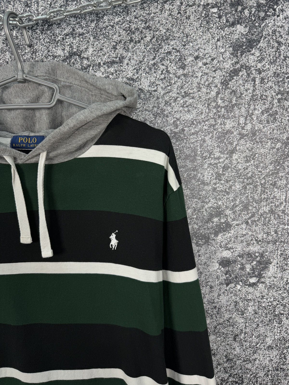 Polo Ralph Lauren × Ralph Lauren × Vintage Mens Polo Ralph Lauren R.L.F.C 1923 Skulls Striped Hoodie Size US L / EU 52-54 / 3 - 2 Thumbnail