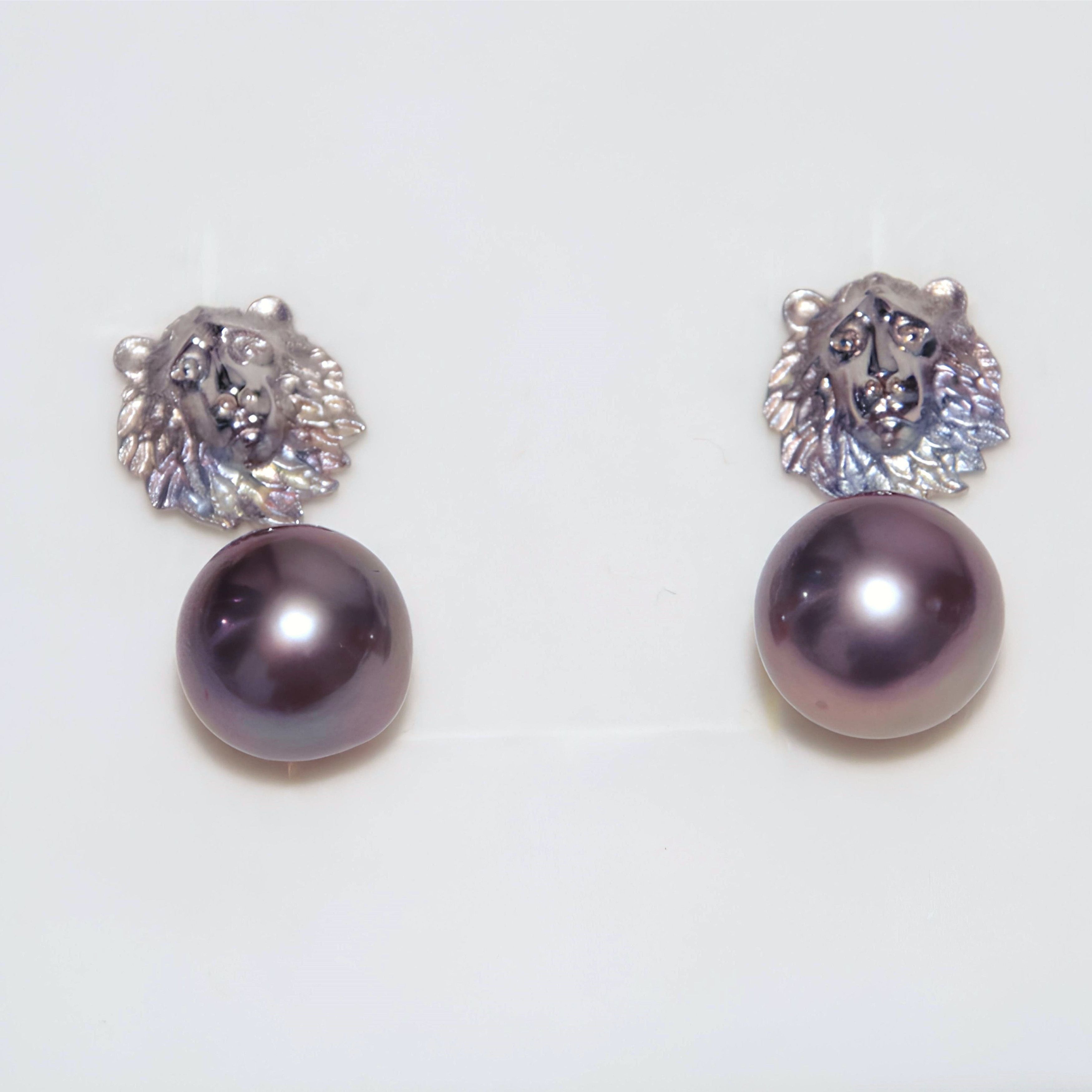 Designer Lion Pearl Earrings Size ONE SIZE - 1 Thumbnail