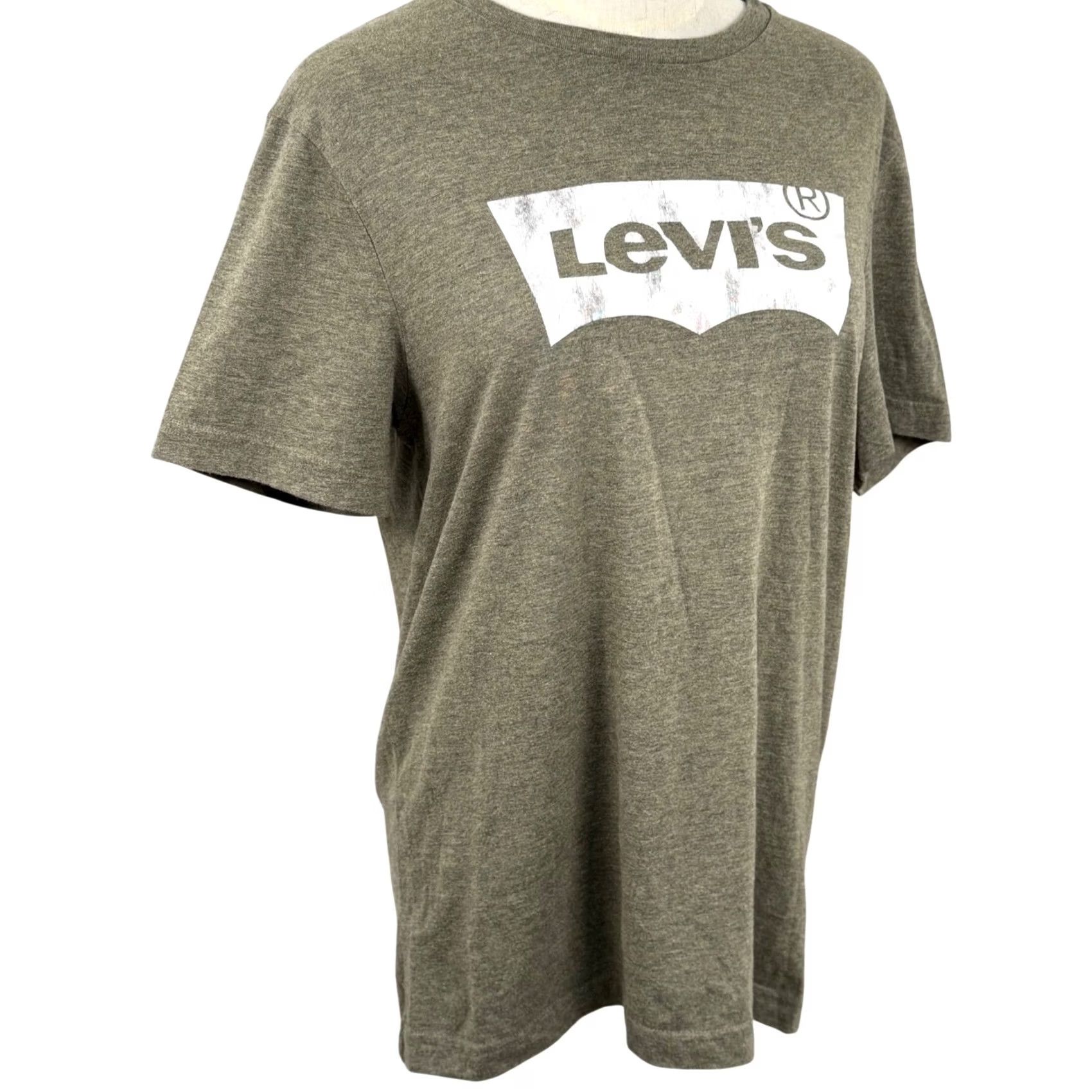 Levi's Levi's S T-Shirt Olive Green Distressed Batwing Logo Heathered Graphic Streetwear Shirt Men Small Green Batwing Distressed Logo 90s Art Nature Mens Size US S / EU 44-46 / 1 - 4 Thumbnail