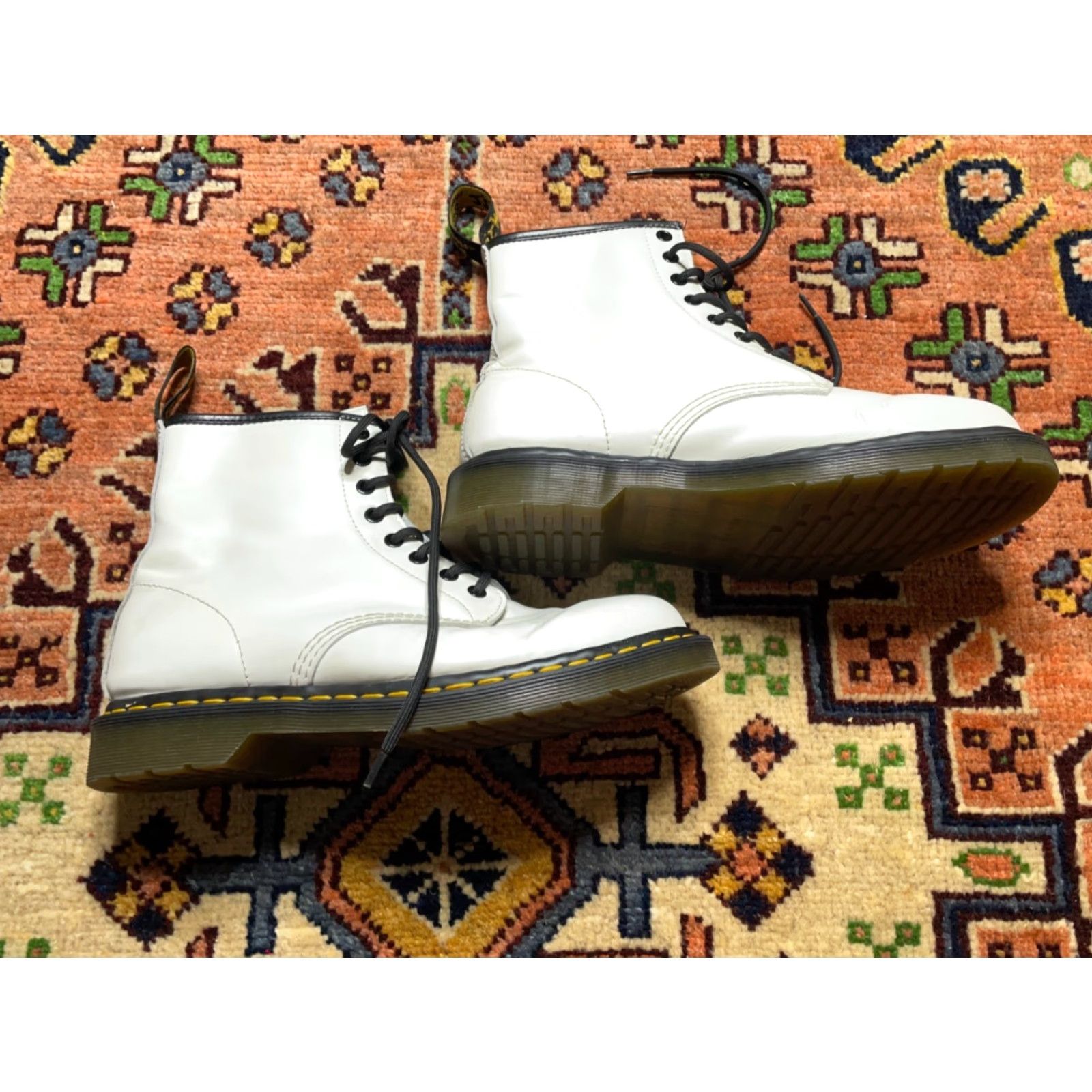 Dr. Martens Dr. Martens Air Wair Boots Women's US 10L White 8-Lace Combat Style Grunge Retro Womens Size US 8 / IT 38 - 2 Thumbnail