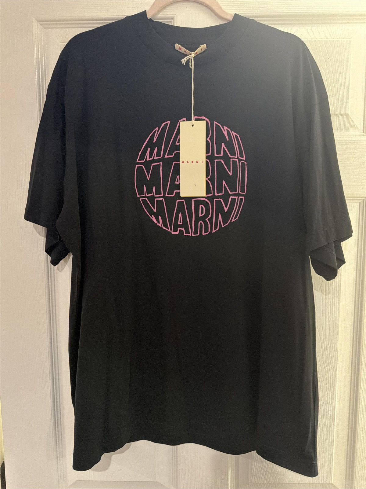 Marni MARNI short-sleeve round-neck printed , black Circular Tee Size US XL / EU 56 / 4 - 1 Thumbnail