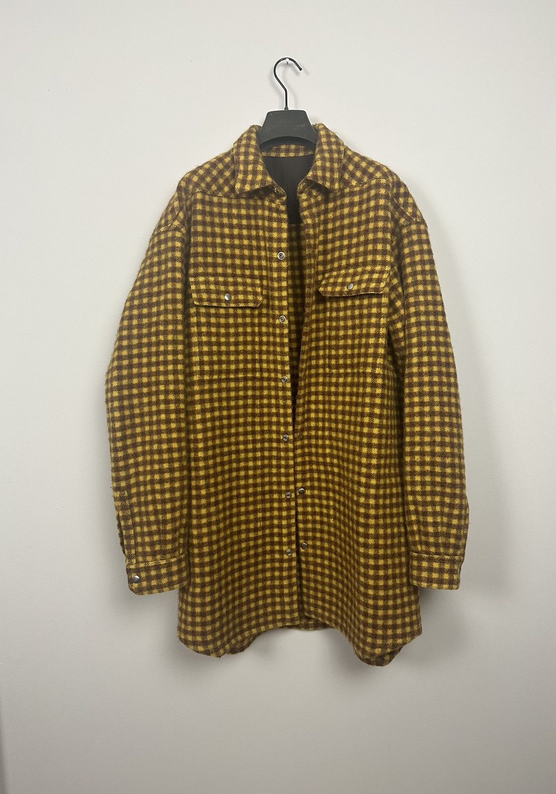 Rick Owens FW18 ‘SISYPHUS’ Raisin Plaid Flannel Overshirt Size US M / EU 48-50 / 2 - 7 Thumbnail