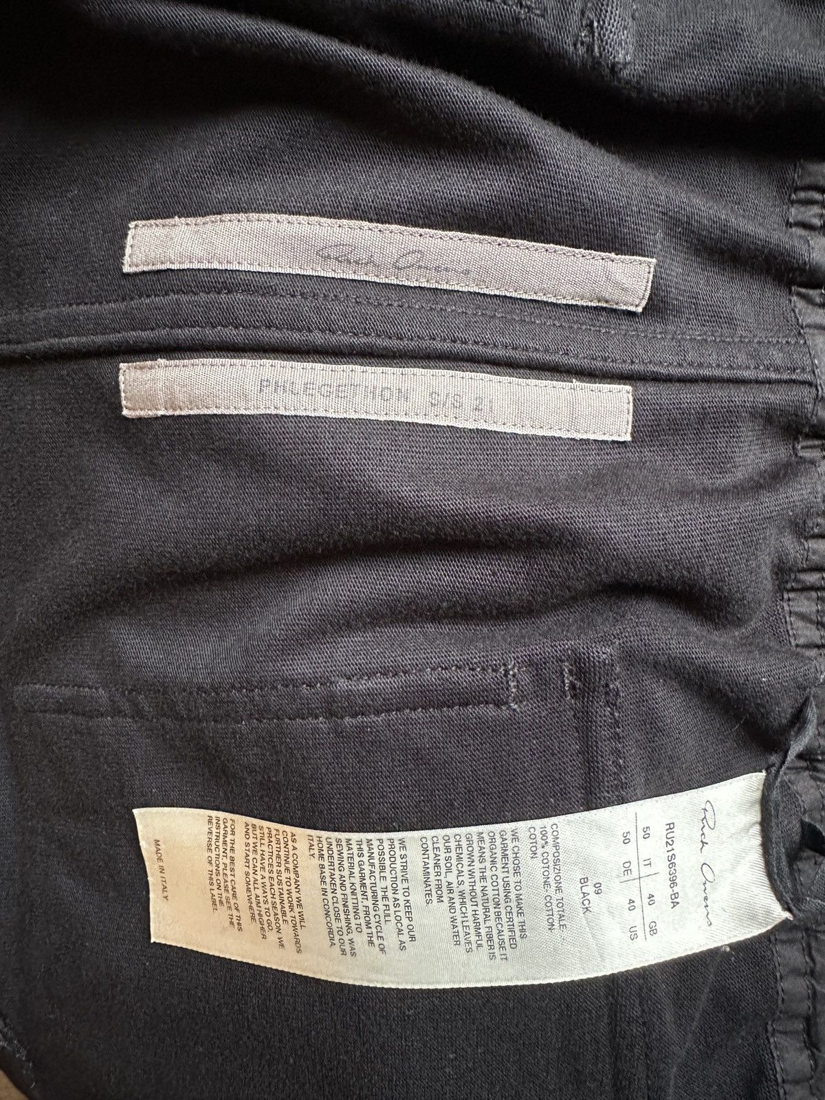 Rick Owens Rick Owen’s Cargo Joggers Black SIZE 32 Size US 32 / EU 48 - 3 Thumbnail