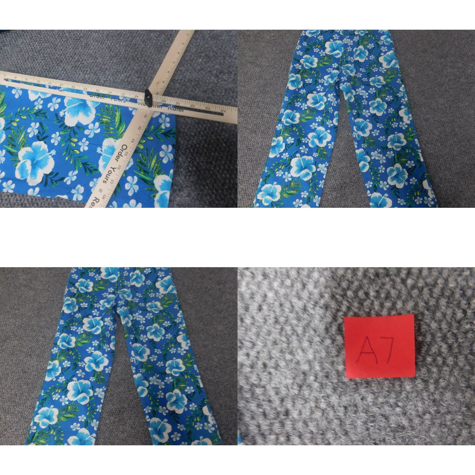 Vintage BW Sports Womens Pants 4 Blue Floral Straight Chino Knit Cotton Blend Zip Crochet 28in Inseam 21in Regular Womens Boys Girls Mens Size 27" / US 4 / IT 40 - 8 Thumbnail