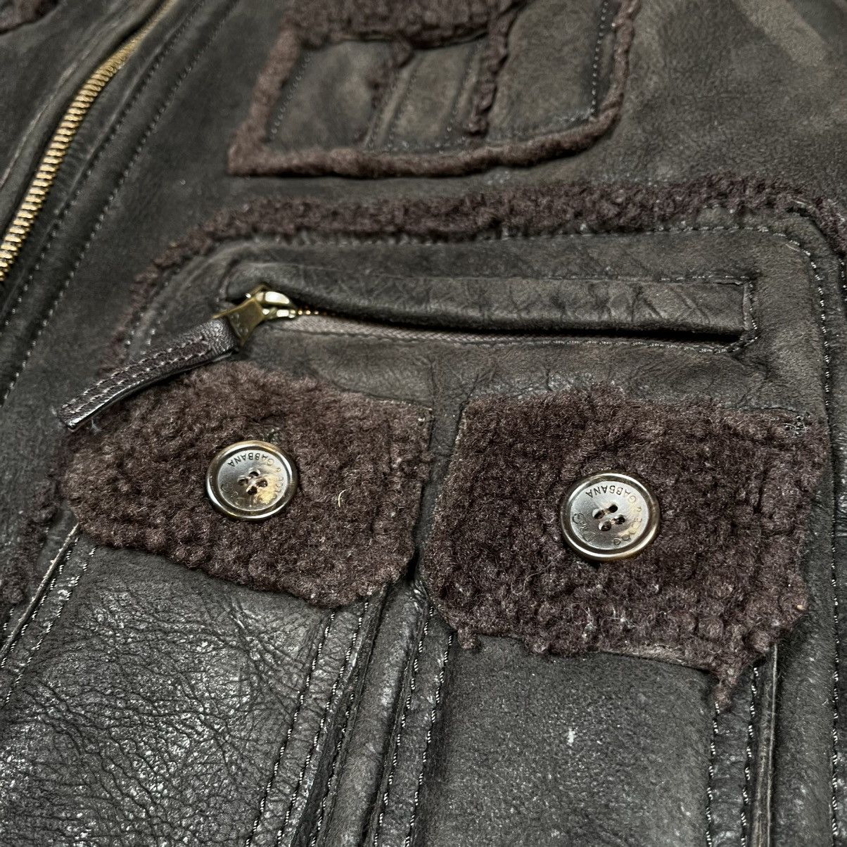 Dolce & Gabbana AW2009/10 Dolce & Gabbana Utility Bomber Shearling Jacket Size US L / EU 52-54 / 3 - 9 Thumbnail