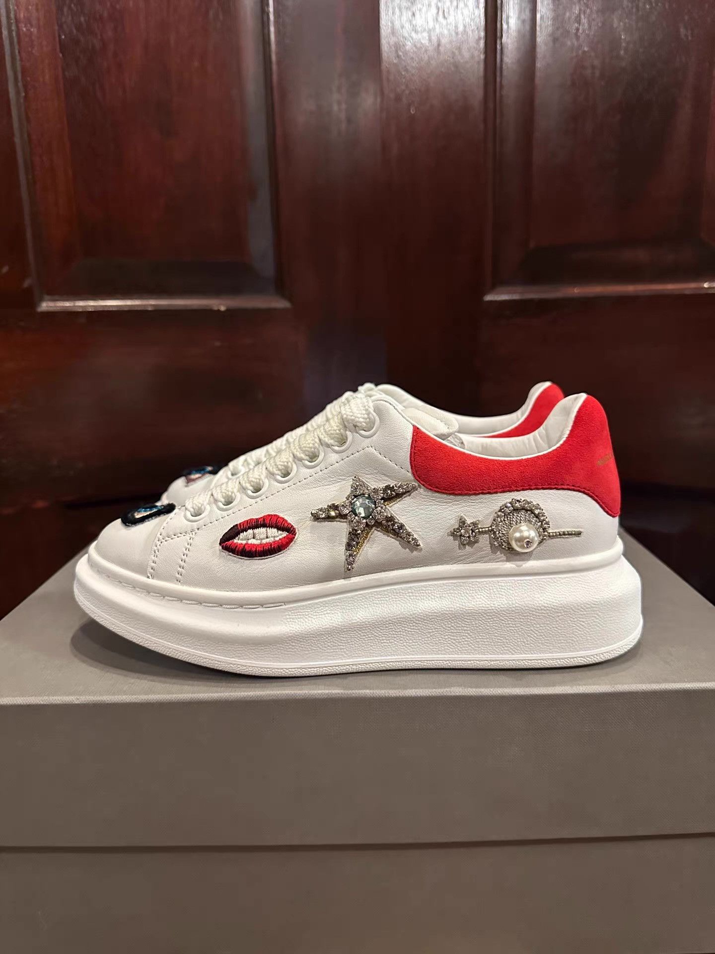 Alexander McQueen Alexander McQueen Heavy‑Duty Rhinestone & Pearl Ｑ25 Size US 6 / IT 36 - 2 Thumbnail