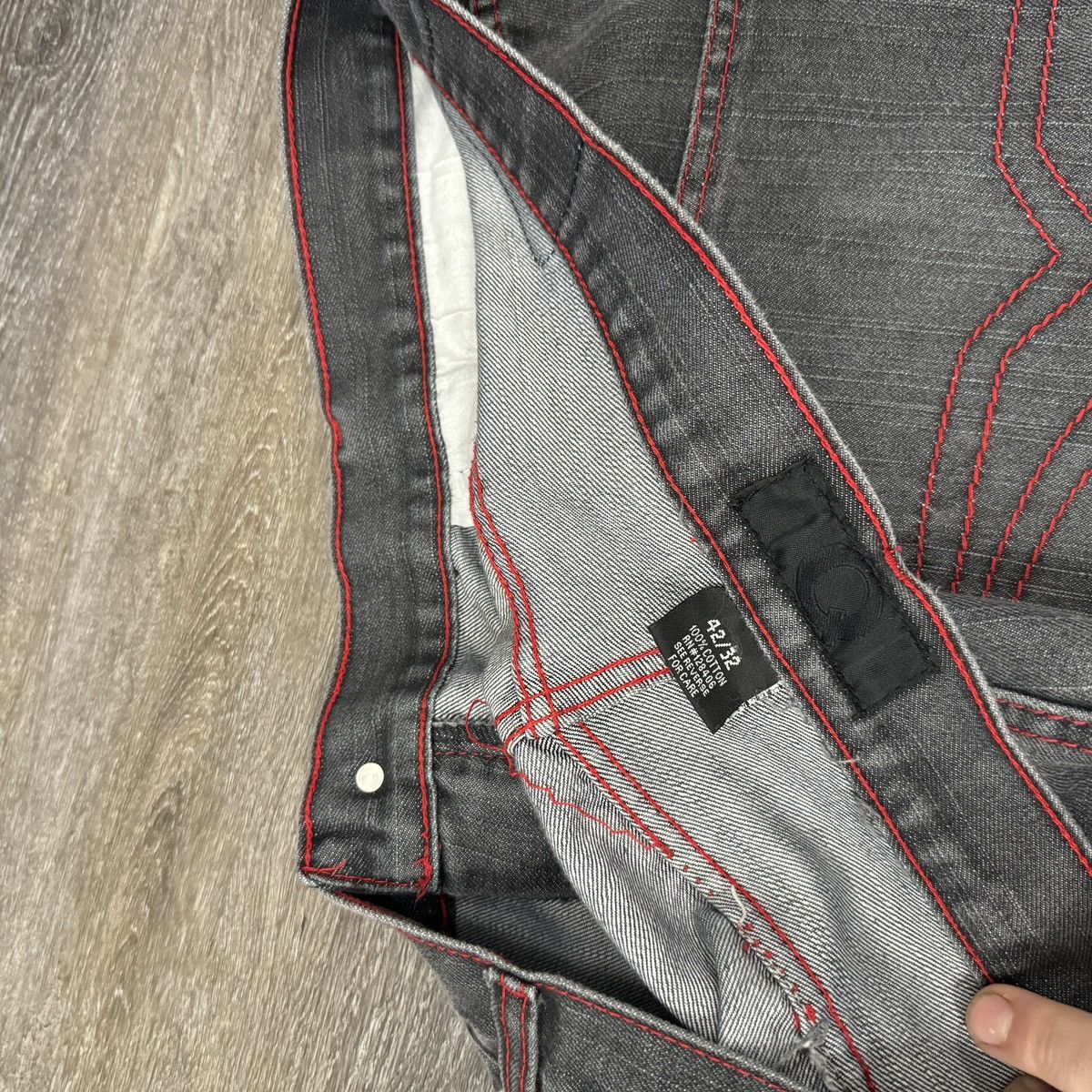 JNCO × StraightFaded × Vintage Vintage Y2K Faded black baggy wide leg embroidered jeans Size US 42 / EU 58 - 5 Thumbnail