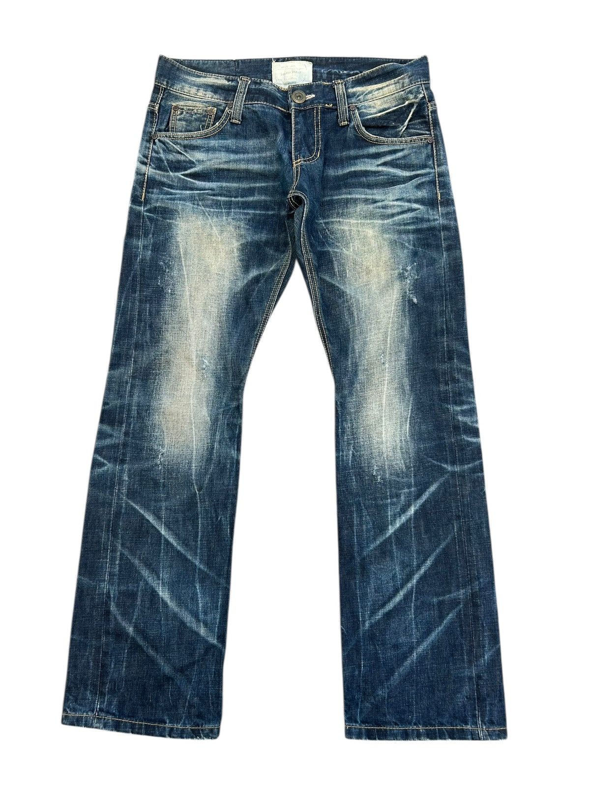 Kapital Flare Yoshitomo Nara Lolita Distressed Denim Jeans Size US 34 / EU 50 - 2 Thumbnail