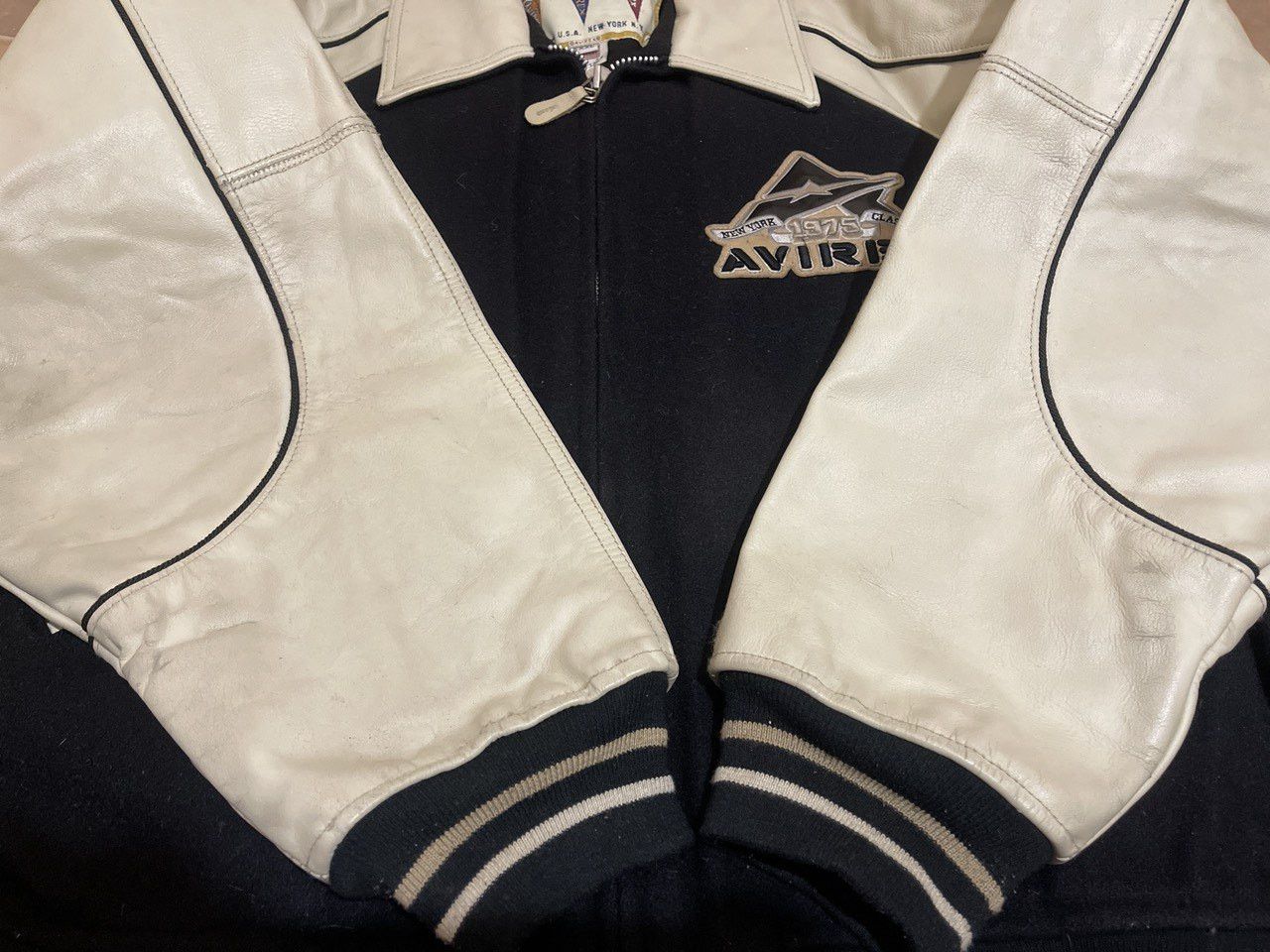 Avirex AVIREX leather jacket wool vintage 90s hip hop 1990s XXL 2XL Size US XXL / EU 58 / 5 - 2 Thumbnail