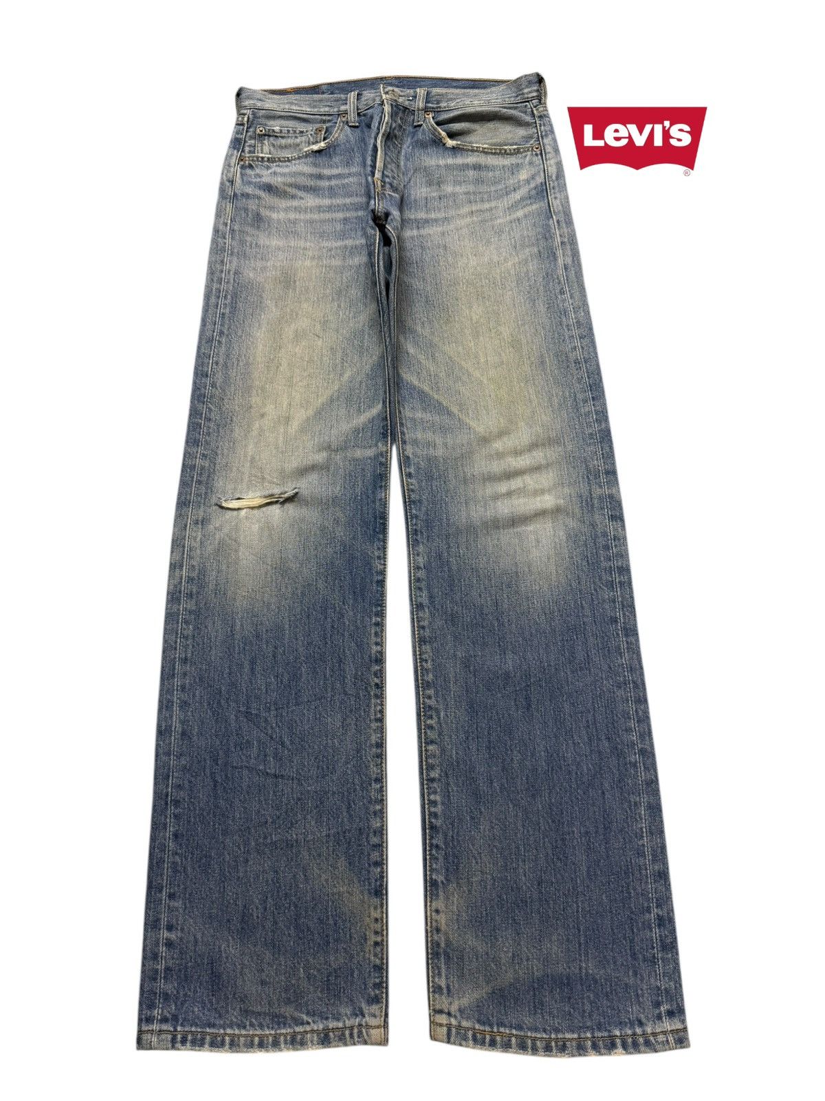 Levi's Vintage 90s Levis 501 Mud Wash Faded Distress Straight Loose Size US 32 / EU 48 - 1 Thumbnail