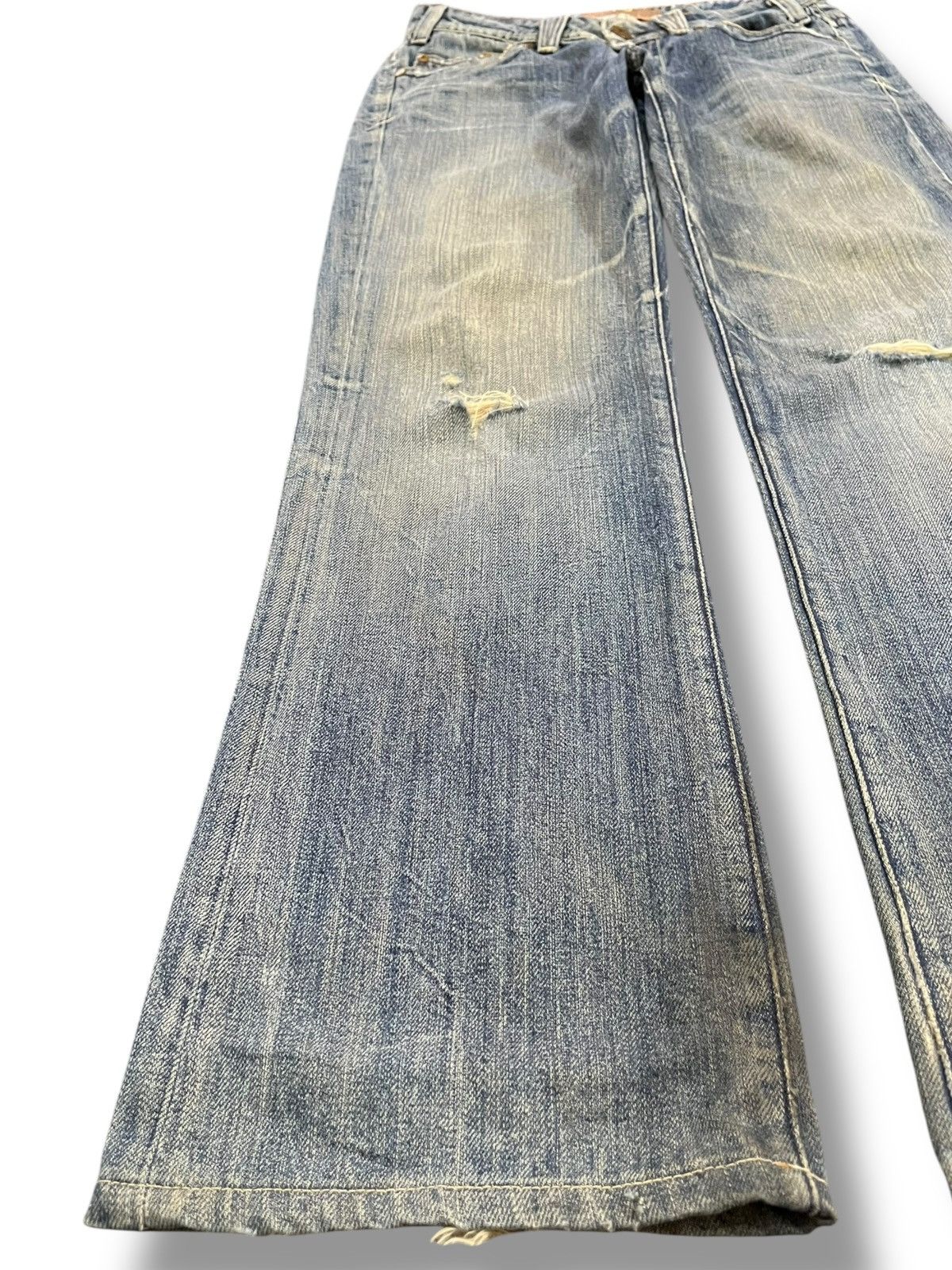 Kapital Vintage Yanuk Flare Ripped Distressed Denim Size US 29 - 4 Thumbnail
