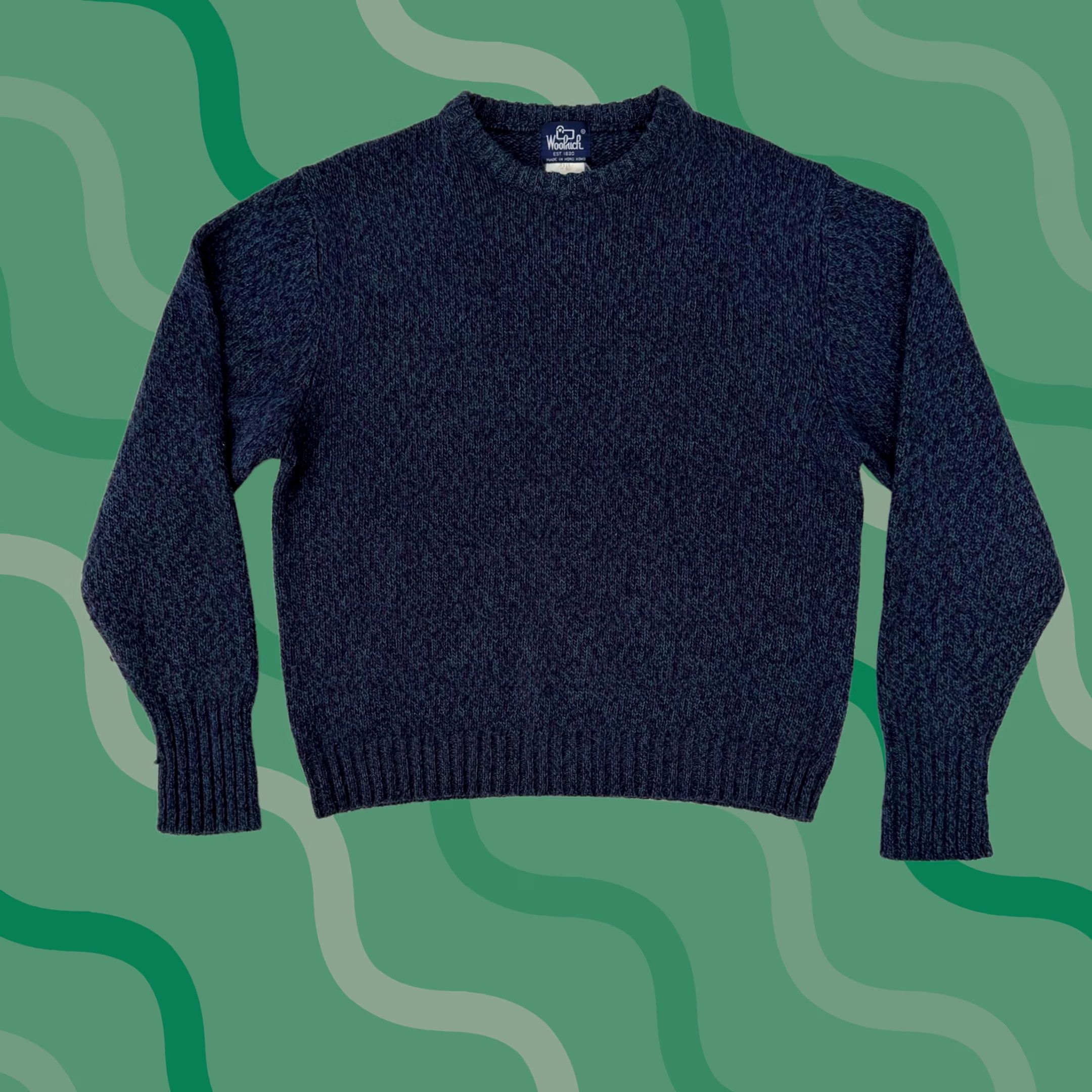 Vintage VINTAGE Woolrich Sweater Mens XL Blue Crewneck Knit Heavyweight Wool Chunky Knit Pullover Long Sleeve Regular Winter Casual HK Size US XL / EU 56 / 4 - 1 Thumbnail