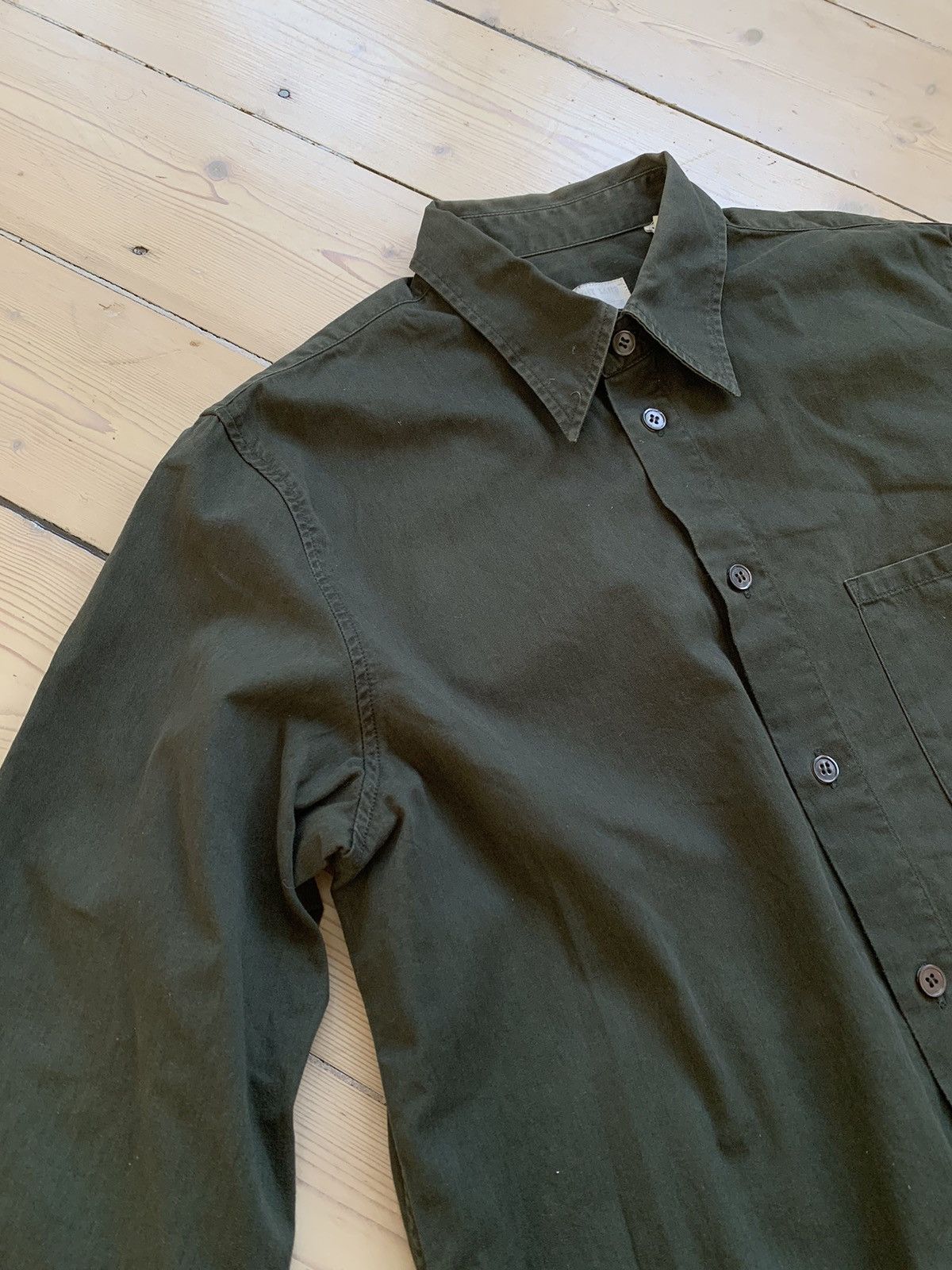 Helmut Lang Helmut Lang 90s button-up shirt deep green archive Size US M / EU 48-50 / 2 - 2 Thumbnail