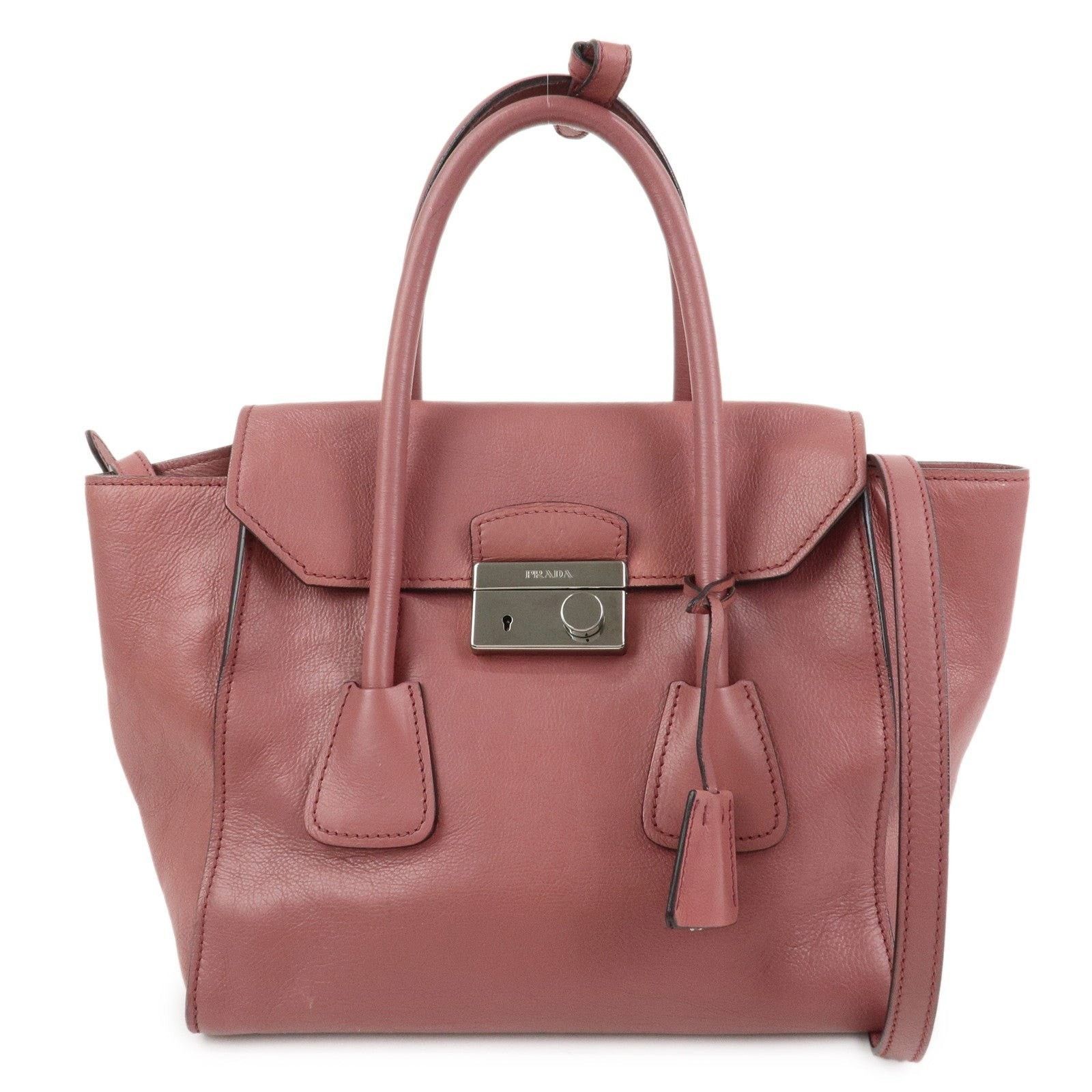 Prada Prada Logo Lock Calfskin Satchel Pink Size ONE SIZE - 1 Thumbnail