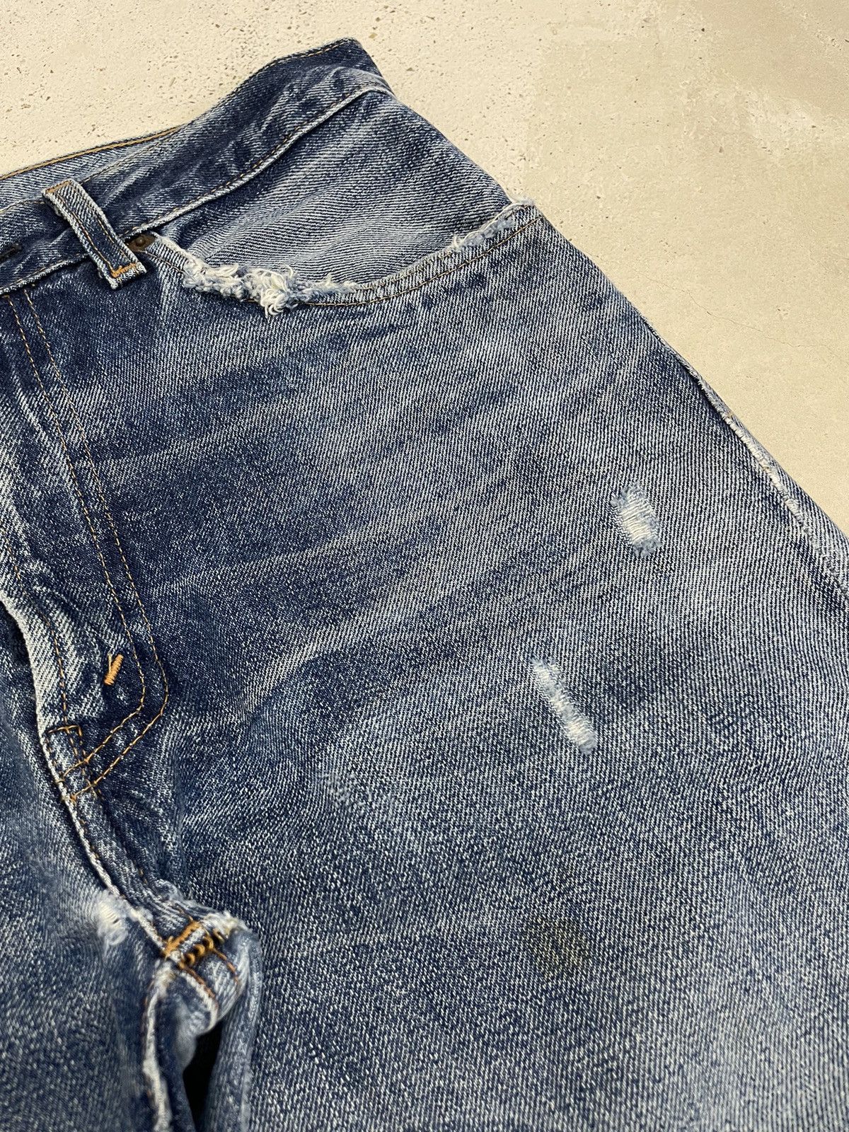 Levis 505 Talon Big E Redline Selvedge Repro Distressed