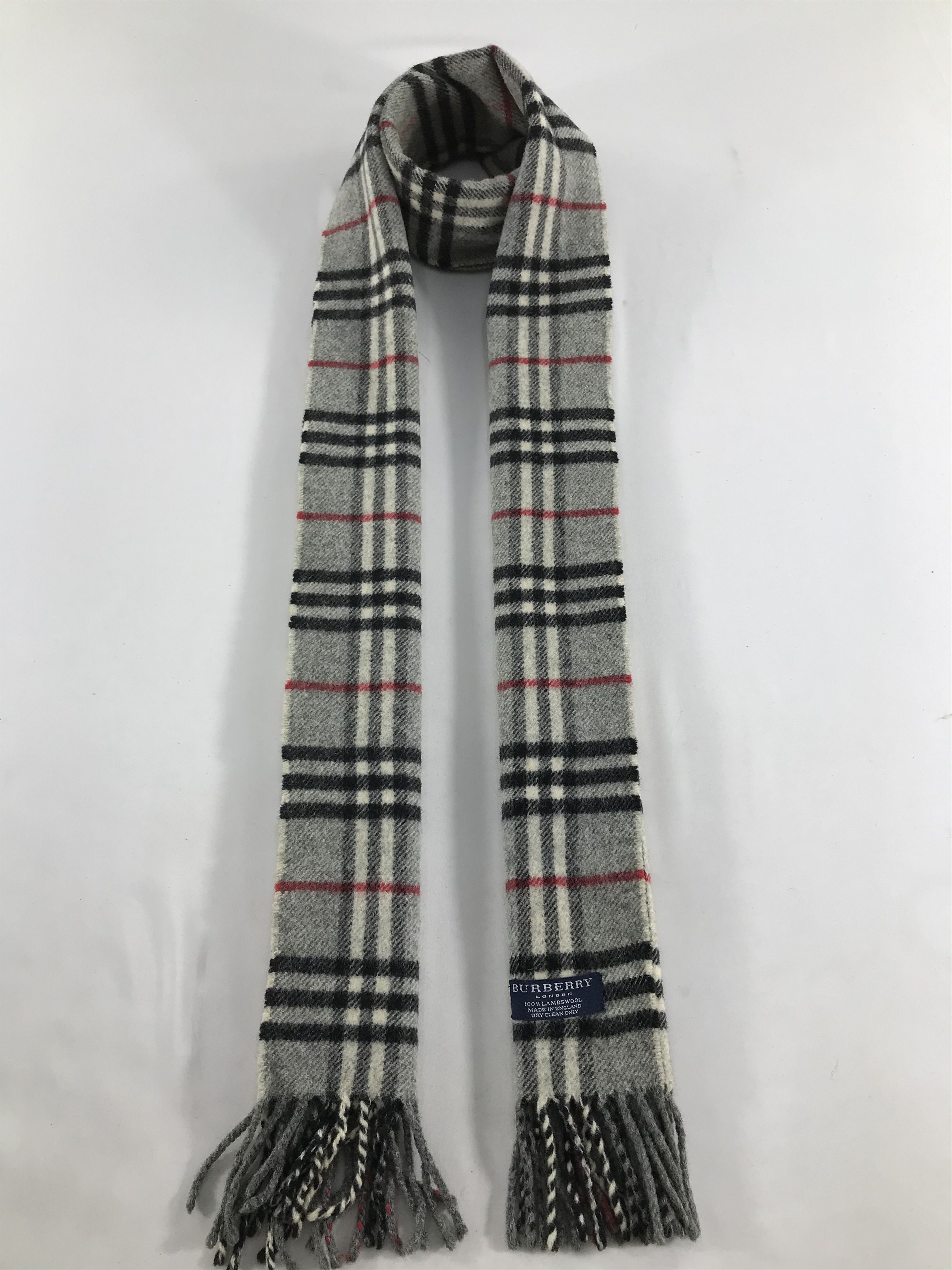 Burberry Burberrys Nova Check Grey Wool Scarf Muffler V451 Size ONE SIZE - 1 Thumbnail