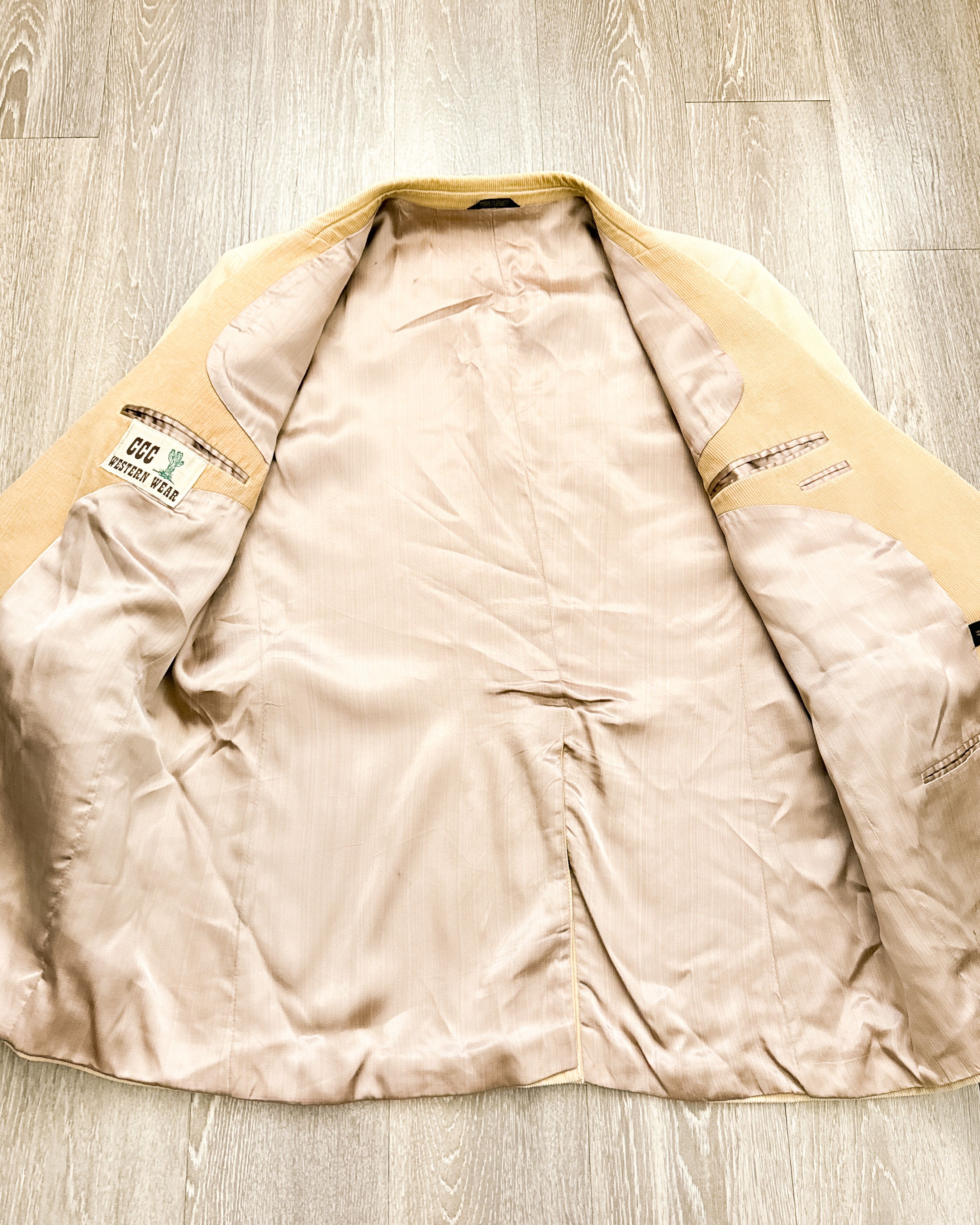 Vintage Vintage CCC Western Corduroy Blazer Beige 46L Elbow Patches Size 46L - 3 Thumbnail