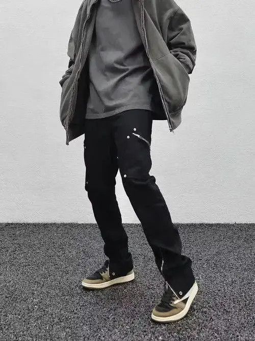 VIBE Black Cargo Zipper Pants Size US 32 / EU 48 - 1 Thumbnail