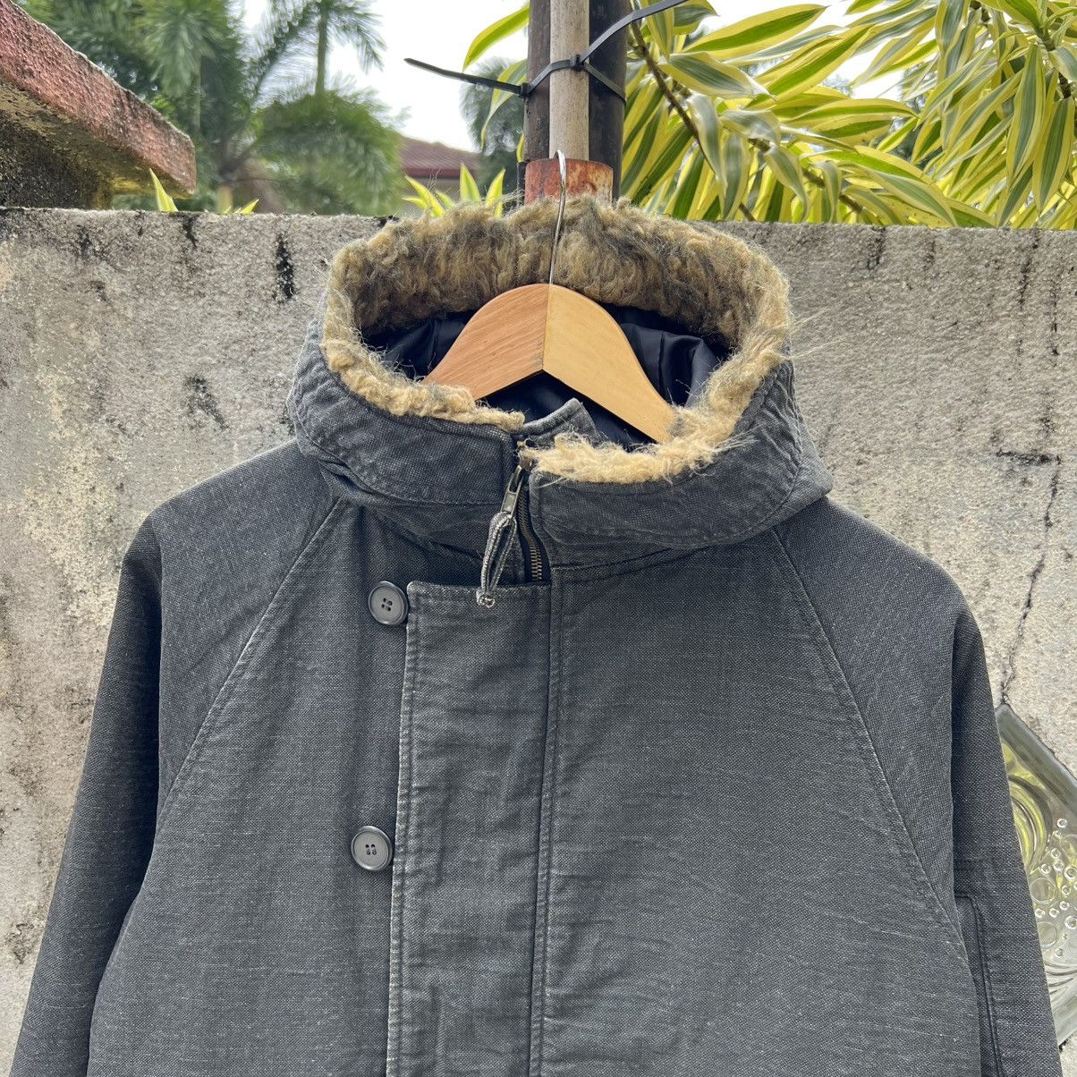 Japanese Brand “JAPANESE BRAND” GREY ZIP UP FUR HOODED JACKET Size US M / EU 48-50 / 2 - 4 Thumbnail
