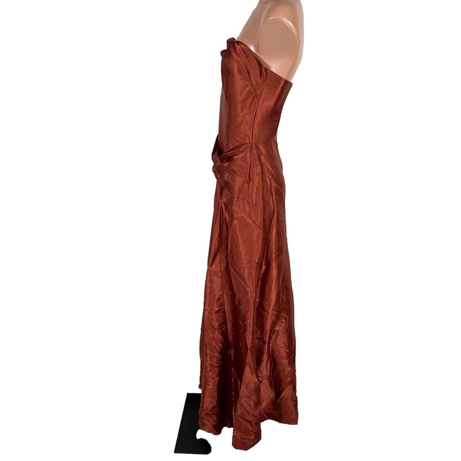 Jessica McClintock VINTAGE Jessica McClintock Dress Womens 8 copper Vtg 80s Strapless Satin Fit Flare Party Prom Size M / US 6-8 / IT 42-44 - 7 Thumbnail