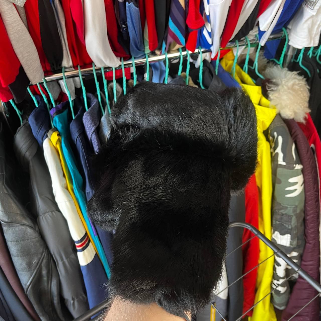 Vintage Vintage Real Rabbit Fur Ushanka Black Trapper Hat Size 59 Size ONE SIZE - 9 Thumbnail