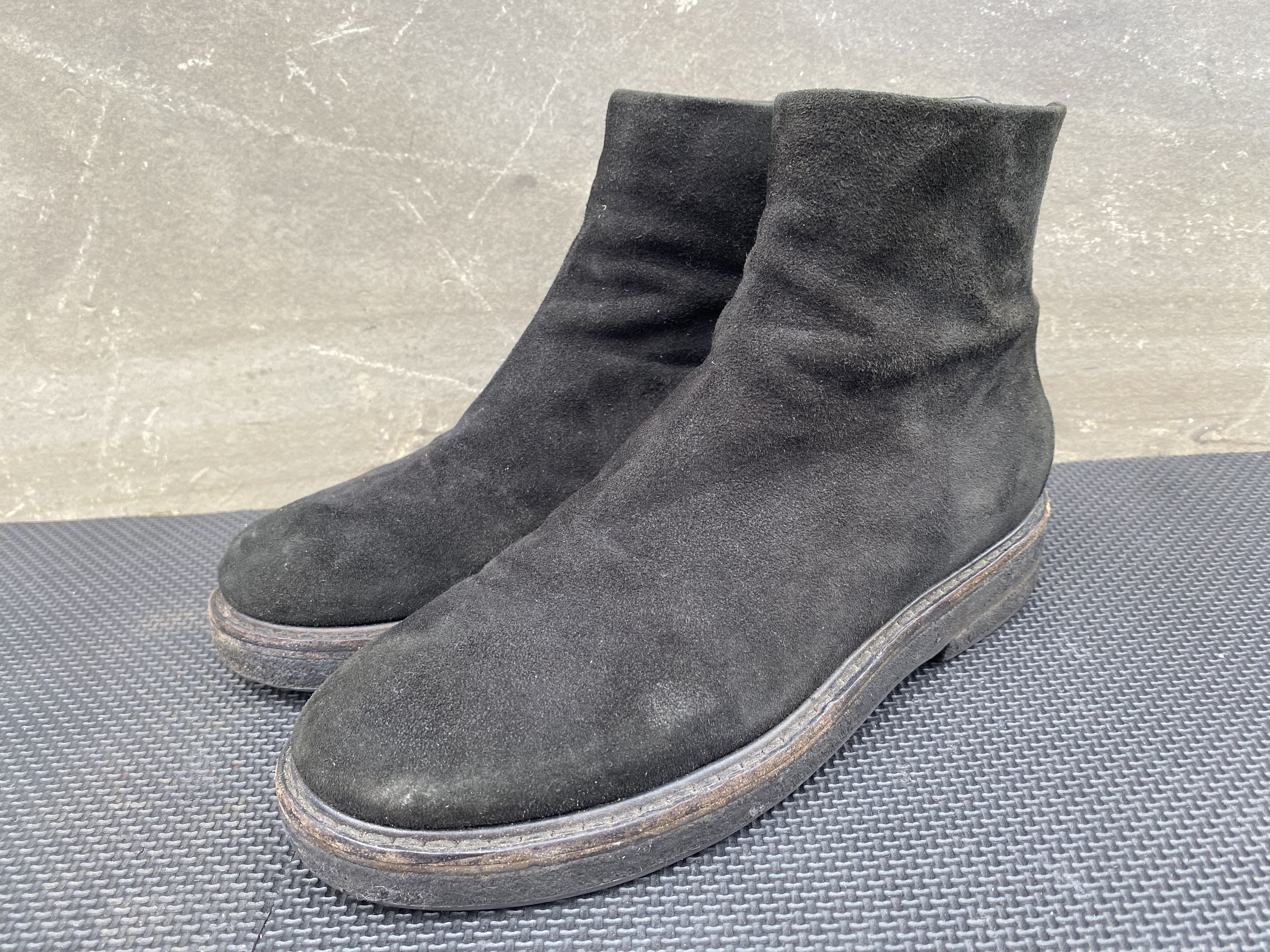 image of Marsell Black Rear-Zip Fitted Ankle Boots Combat, Women's (Size 8)