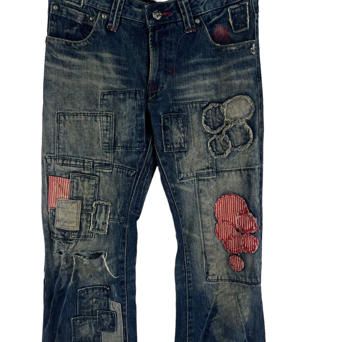 Hysteric Glamour 🔥ARMY OF ME BOWCUT PATCHWORK DENIM JEANS RARE DESIGN Size US 34 / EU 50 - 6 Thumbnail