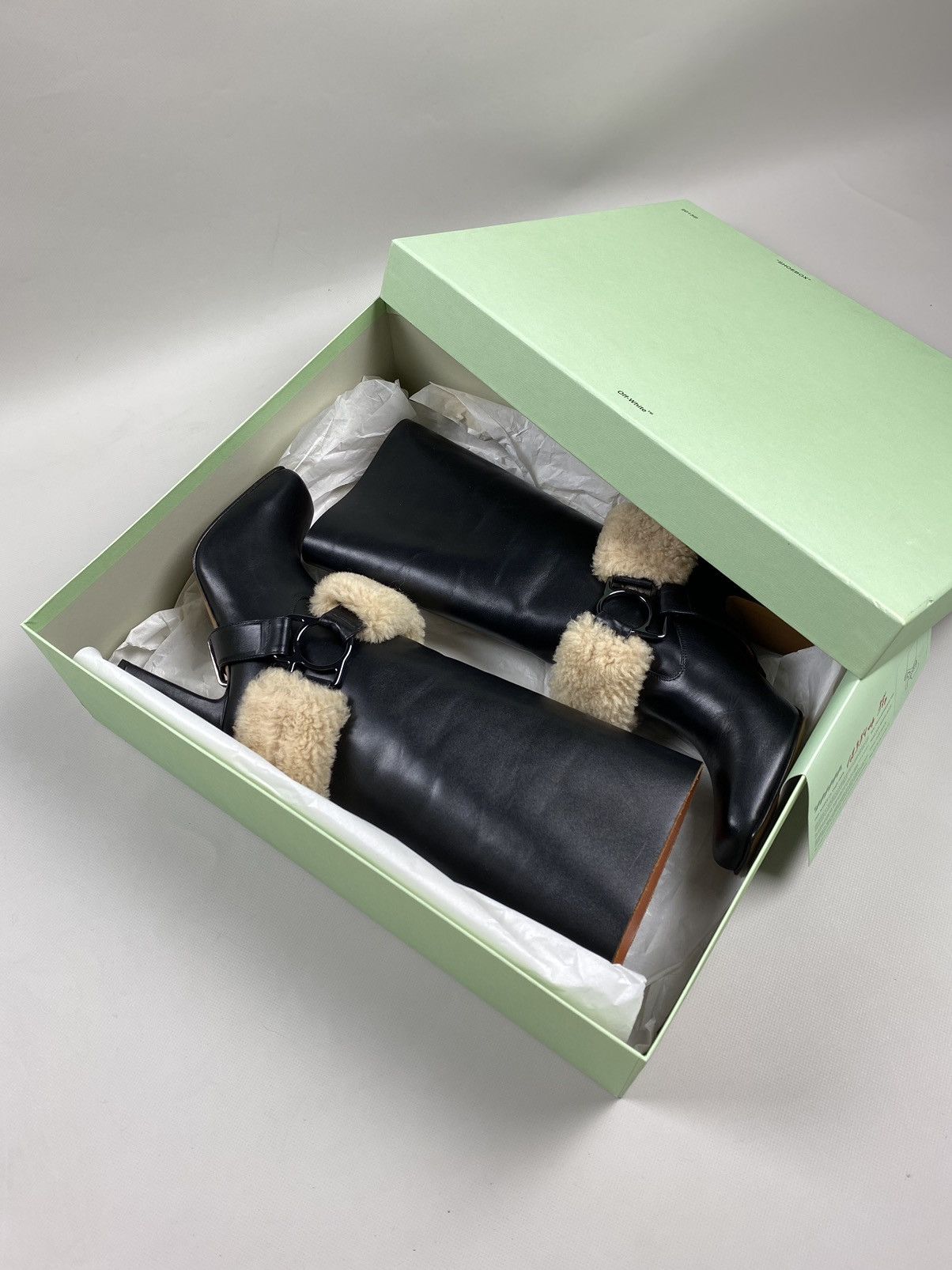 Off-White New! Off-White For Riding ladies Leather Boots Shoes Size 37 Size US 7 / IT 37 - 2 Thumbnail