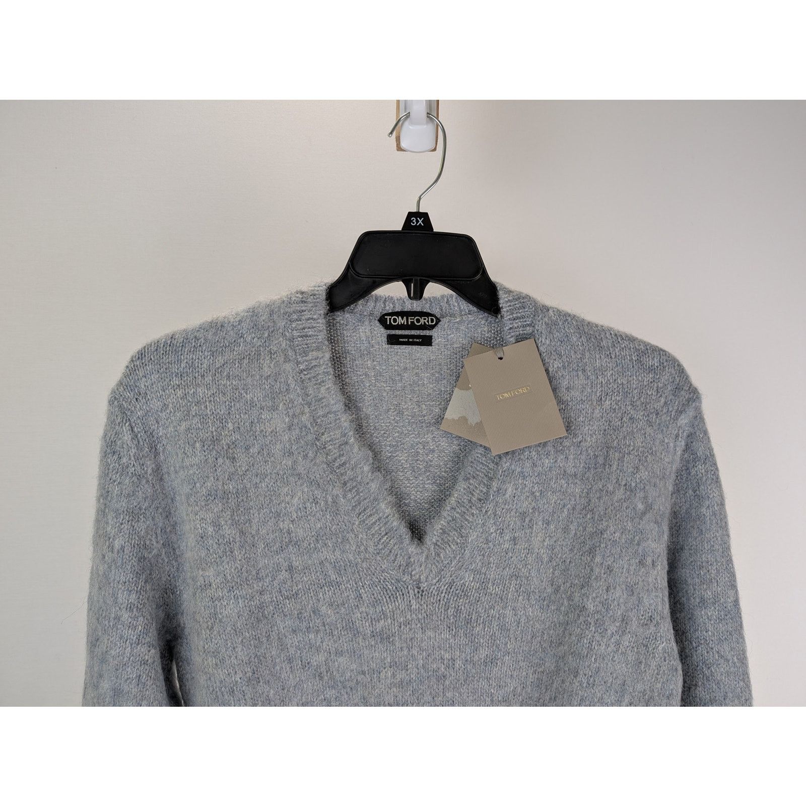 Tom Ford o1rshd1 V-Neck Sweatshirt Sweater in Grey Size US M / EU 48-50 / 2 - 2 Thumbnail