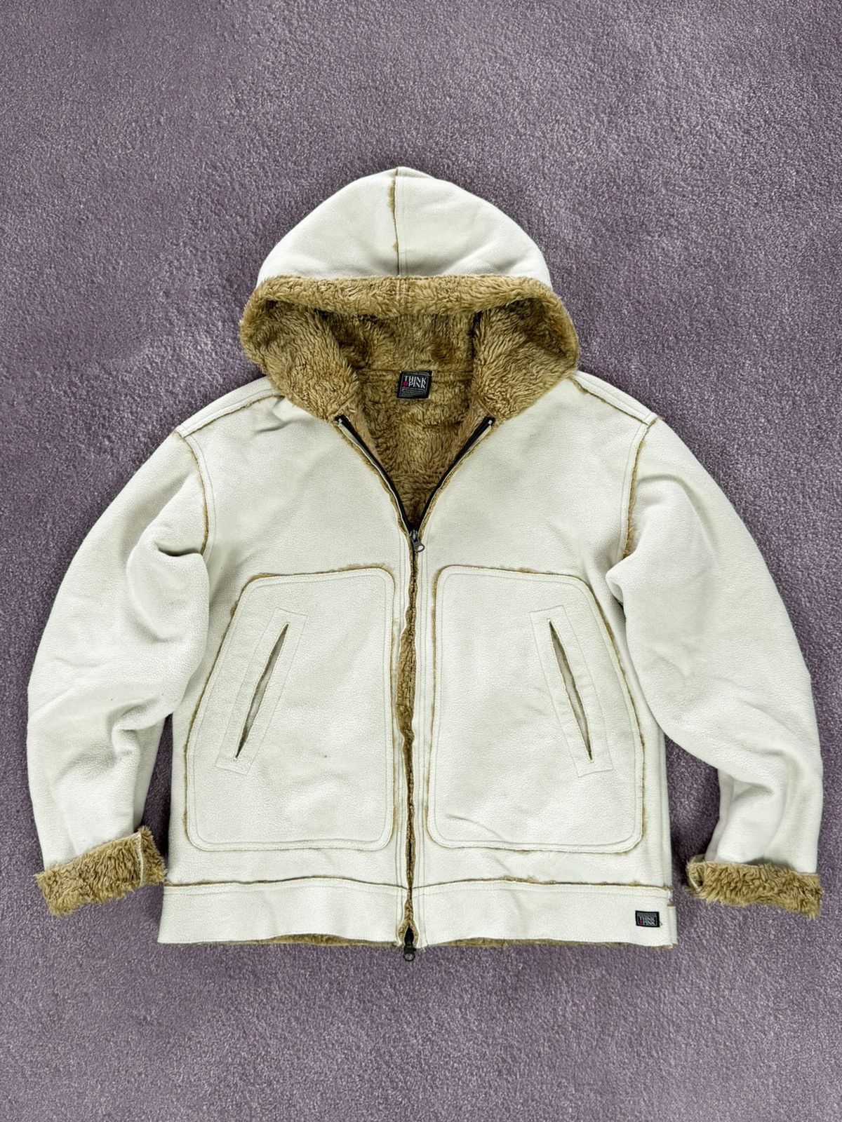 Japanese Brand Y2K Japanese Vibe Glamour Fuzzy Zip Up Hooded Jacket Size M / US 6-8 / IT 42-44 - 3 Thumbnail