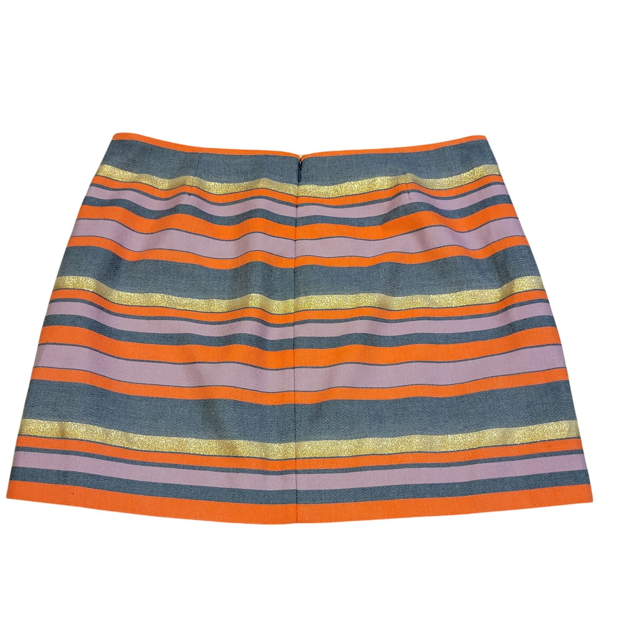 J.Crew J.Crew Factory Striped Mini Skirt 12 Metallic Multicolor Ful Size 34" / US 12 / IT 48 - 3 Thumbnail