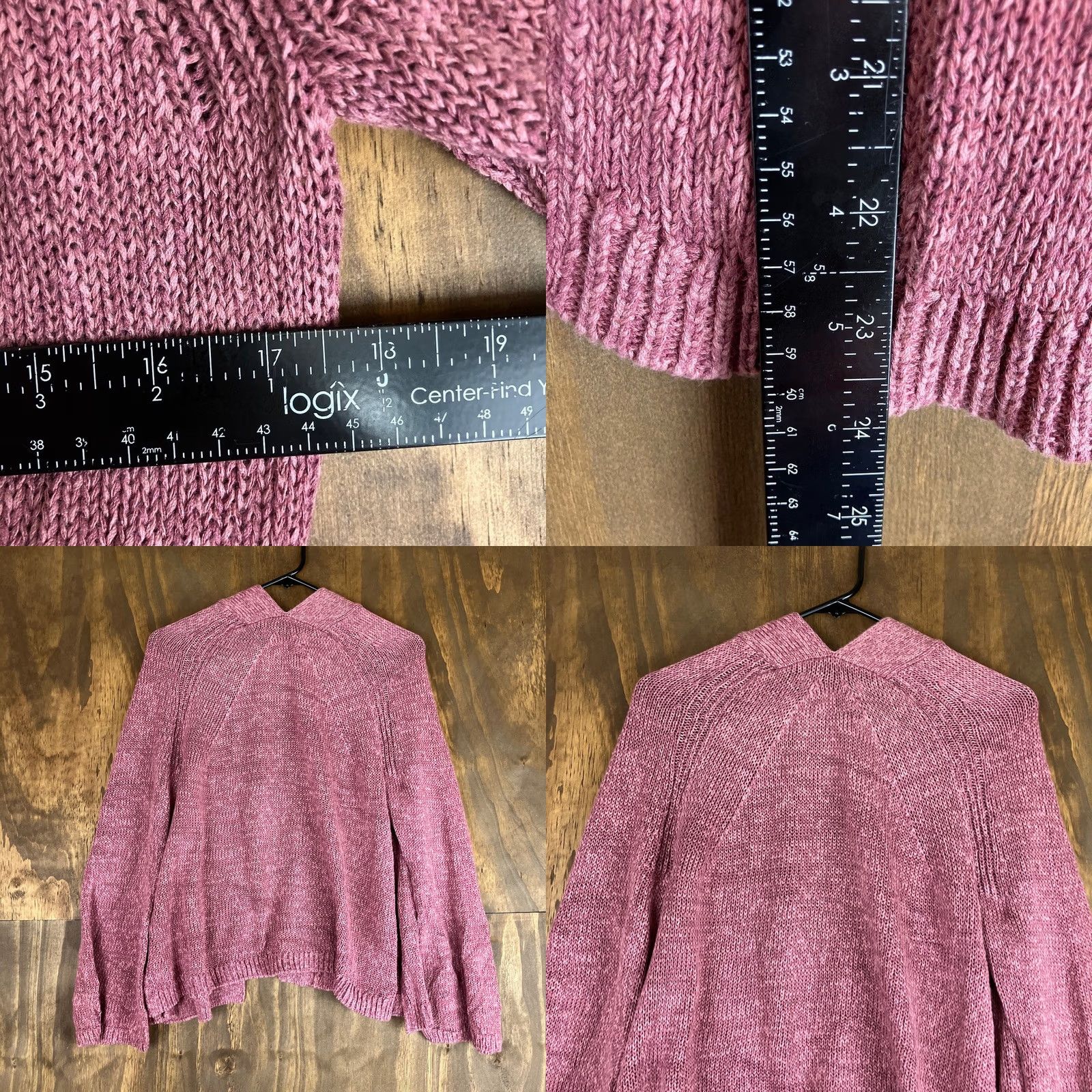 Loft LOFT Ann Taylor Womens Cardigan Purple Open Knit Relaxed Large Knitted Sweater Size L / US 10 / IT 46 - 8 Thumbnail