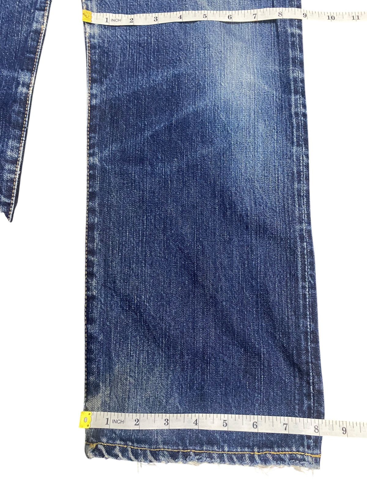 Japanese Brand Vintage Nylon Blue Wash Distressed Loose Jeans Size US 29 - 18 Thumbnail