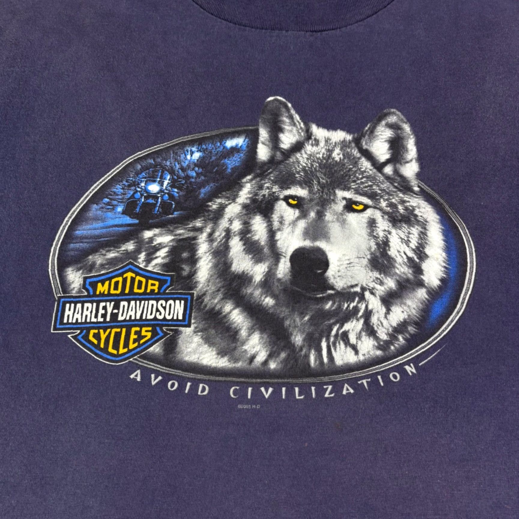 Harley Davidson VINTAGE Harley Davidson Wolf Graphic T Shirt Daytona Beach Mens Large 90s Size US L / EU 52-54 / 3 - 7 Thumbnail