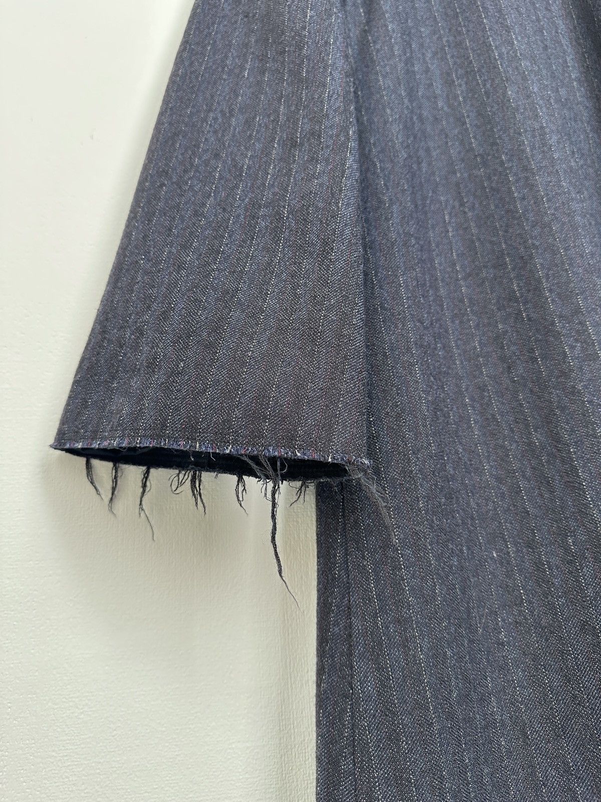 Maison Margiela FW17 Maison Margiela Navy Pinstripe Wool Dress Frayed Detail Size XS / US 0-2 / IT 36-38 - 6 Thumbnail